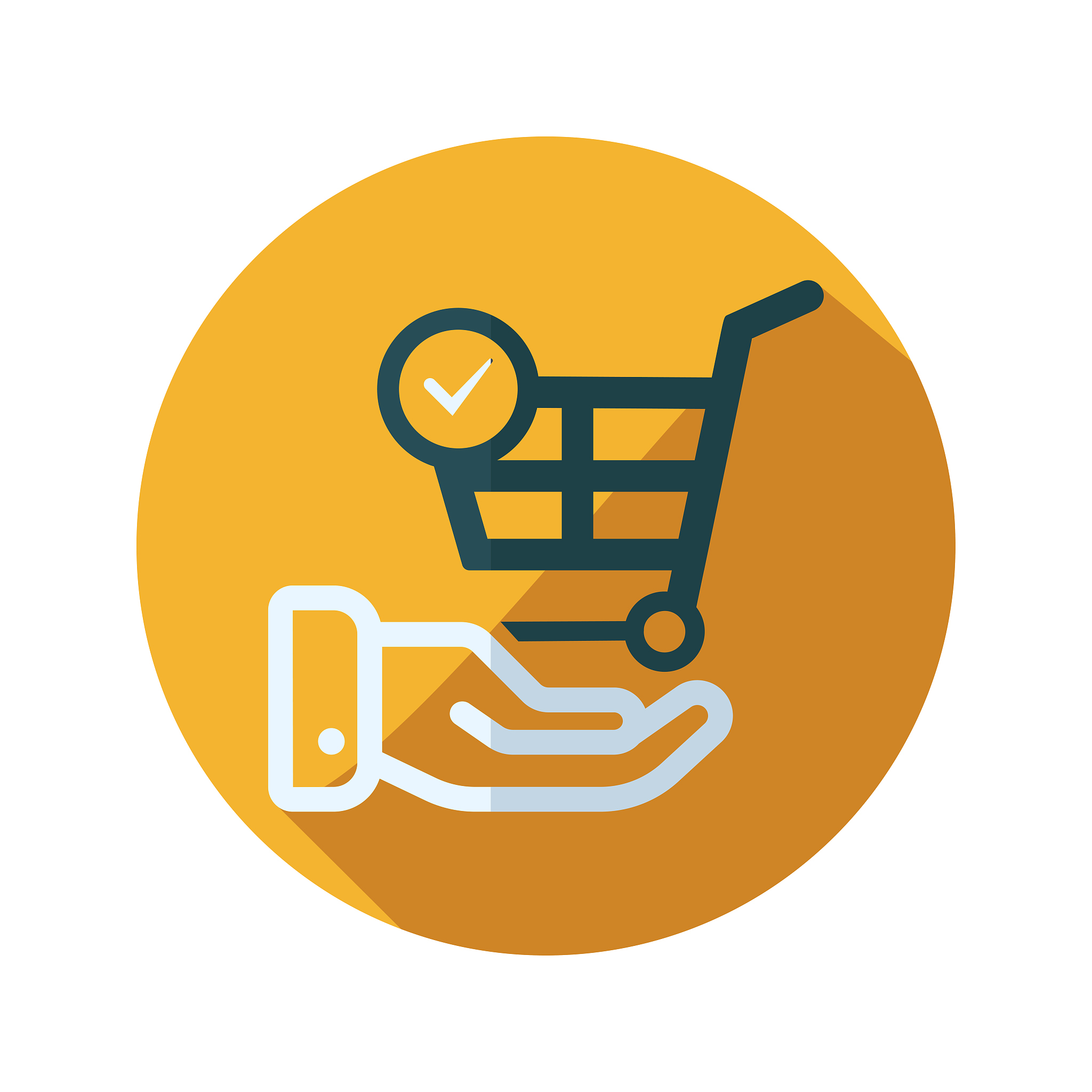 shopping cart with check mark flat vector icon - ui icon vector