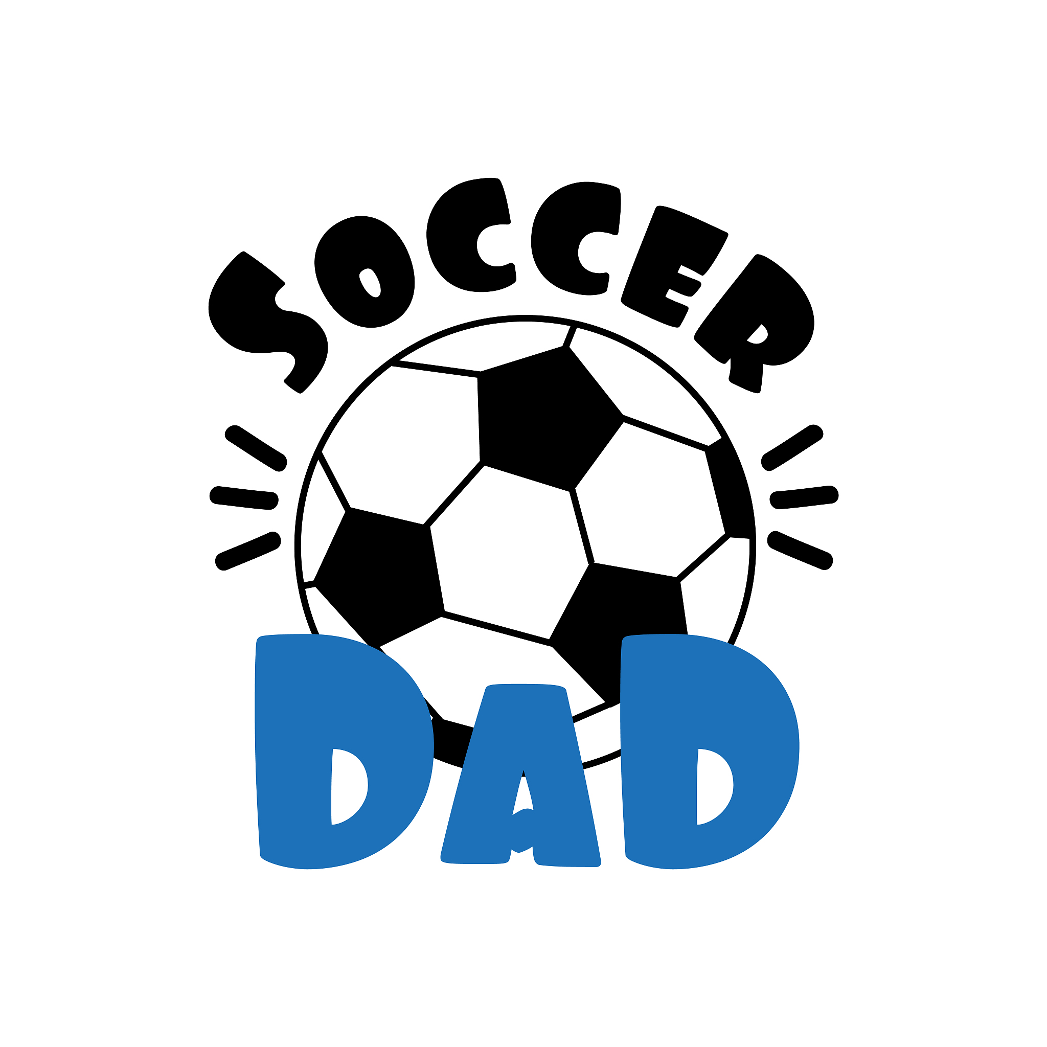soccer dad- text with football