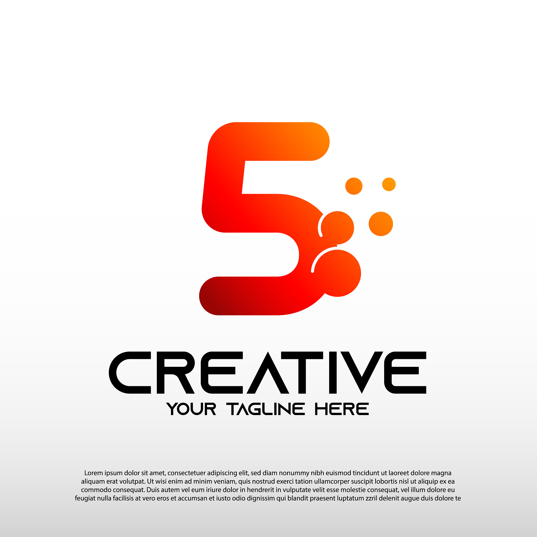 creative logo with initial number five 5