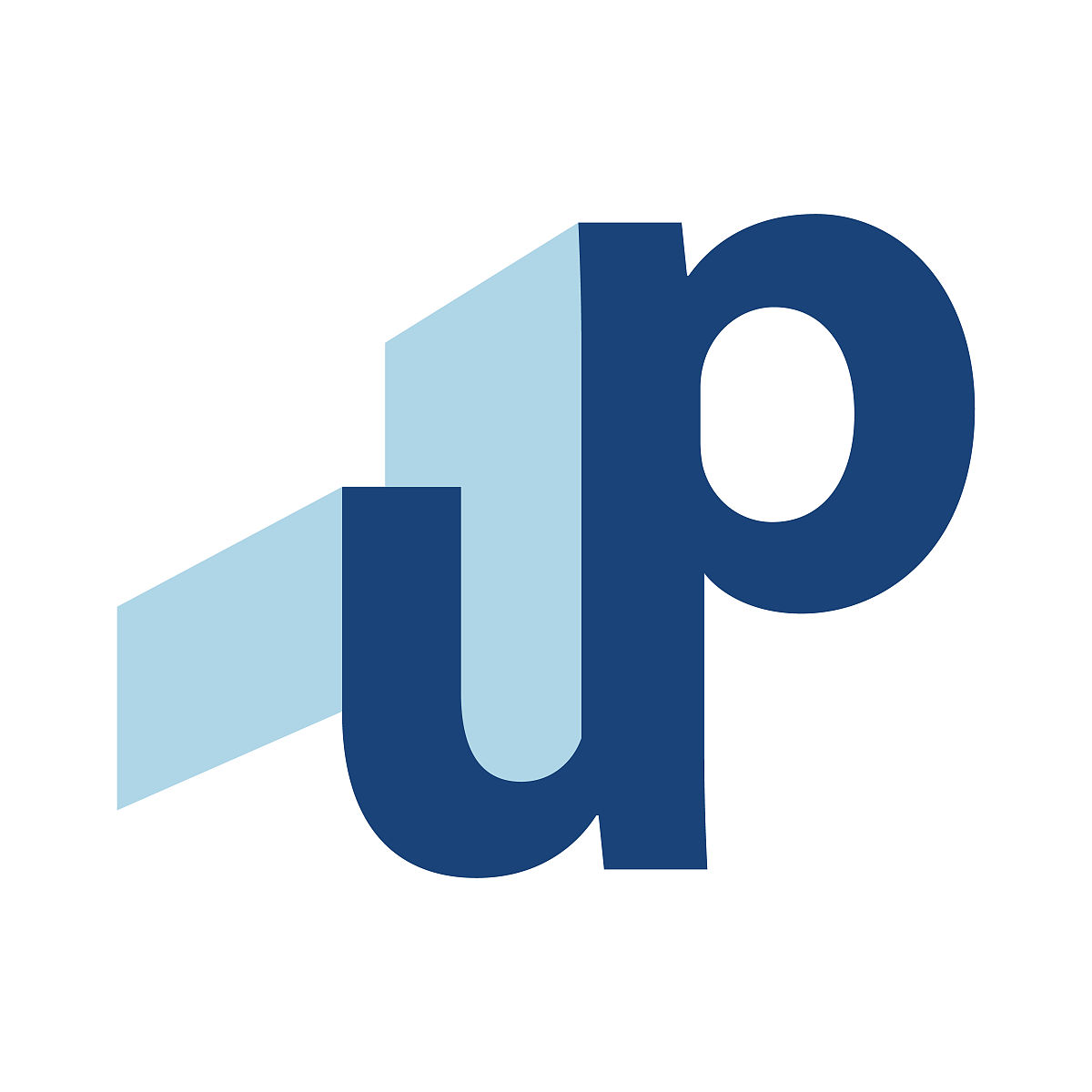 up标志排印的u & p字母图标矢量模板插图
