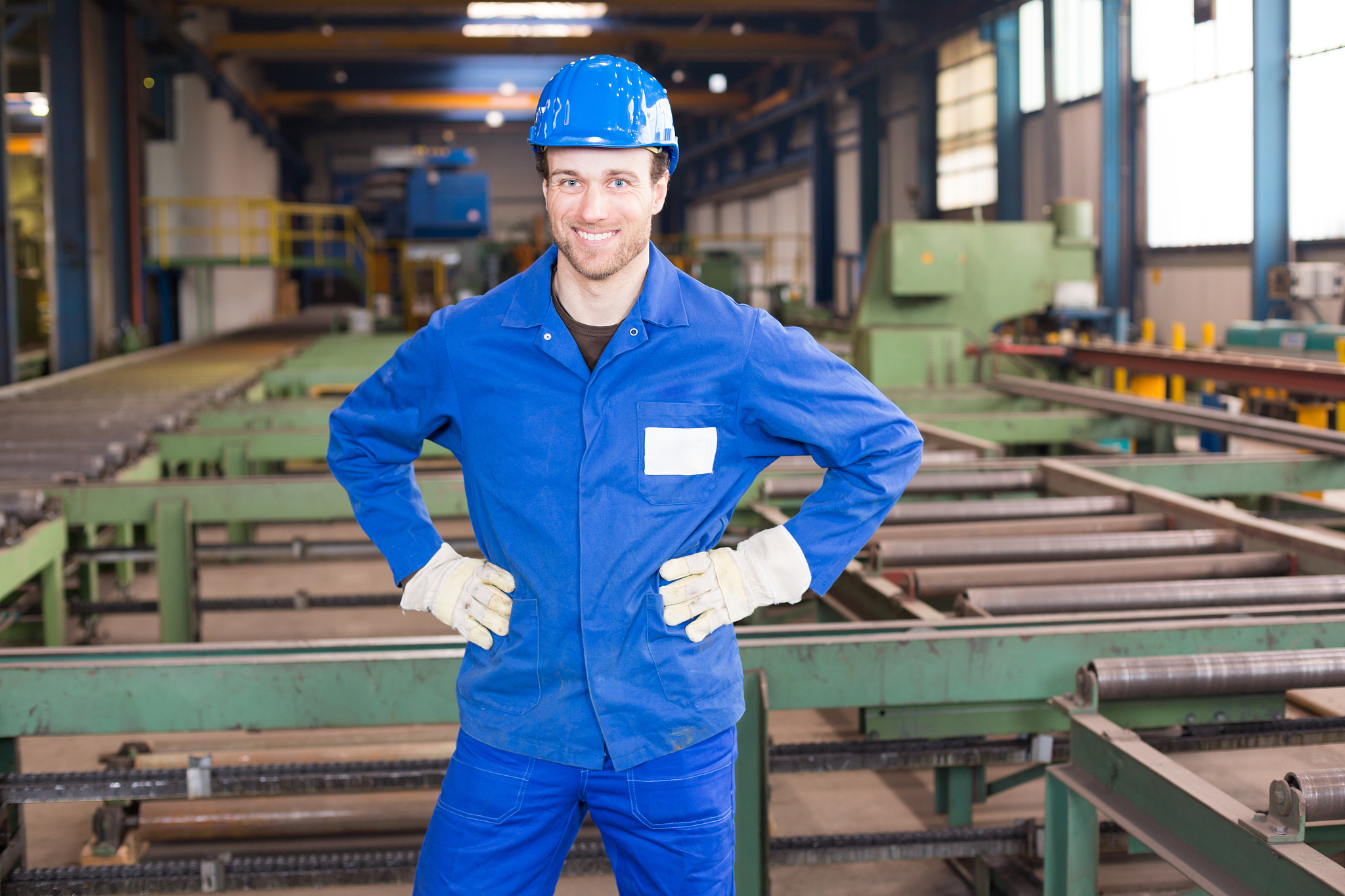 construction worker in assembly hall