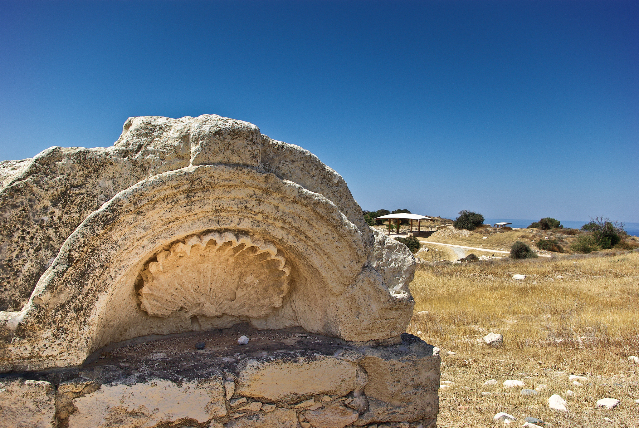 ancient old ruin against clear sky