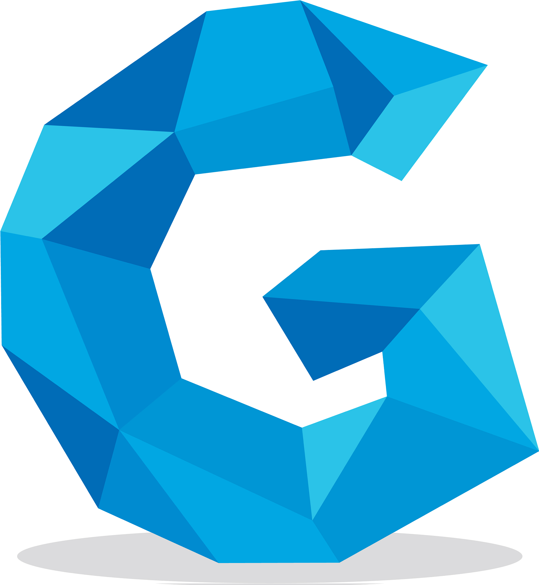 g letter polygonal logo template design