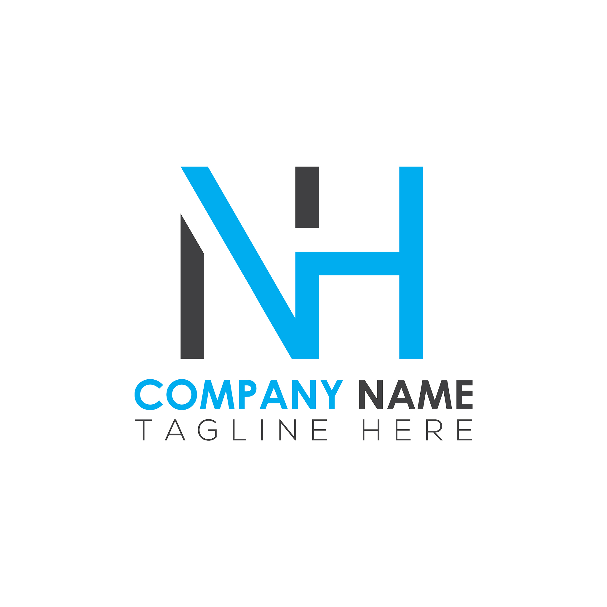initial letter nh logo design template creative