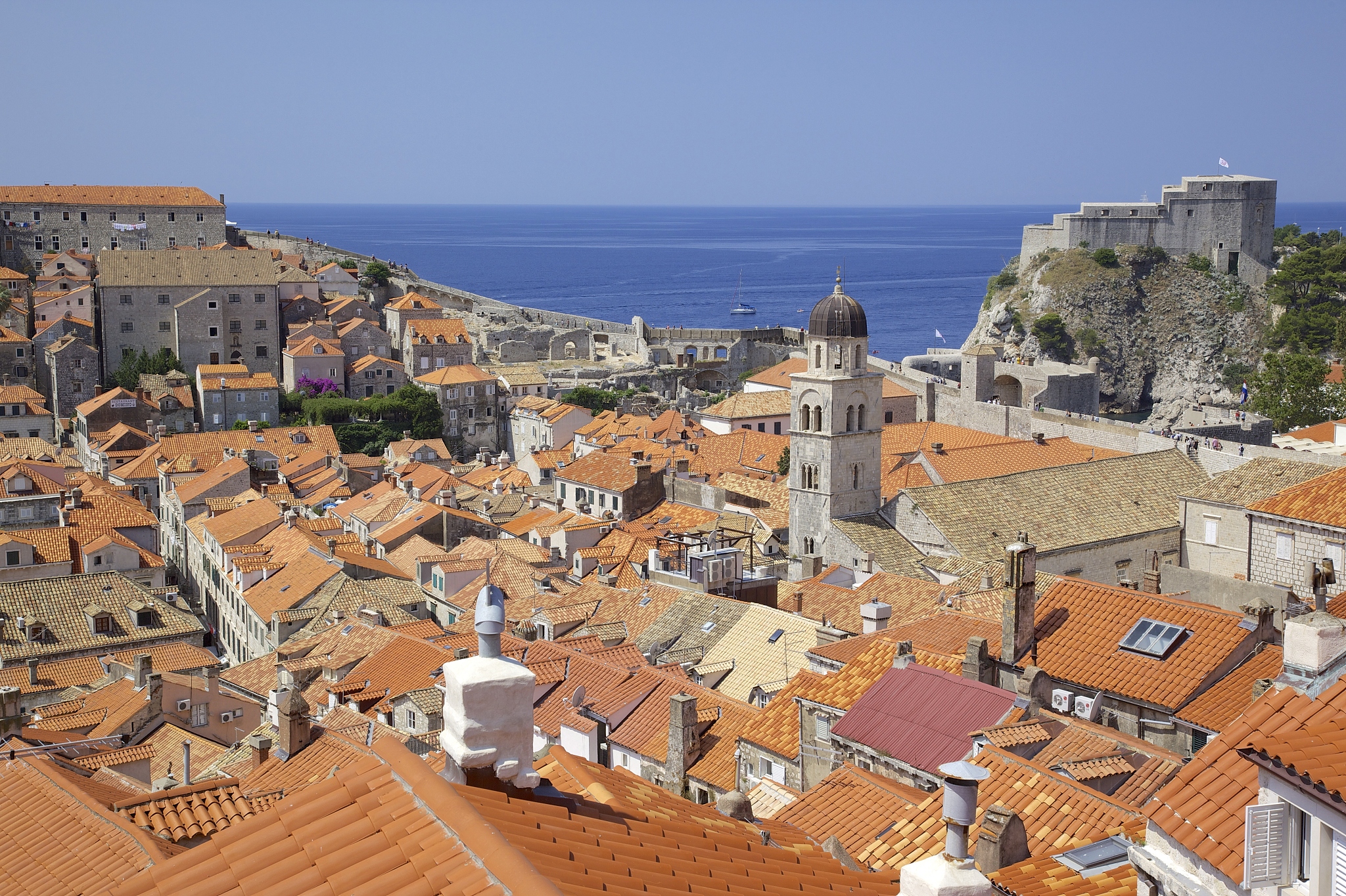 old town rooftops, unesco world heritage site, dubrovnik, dalmat