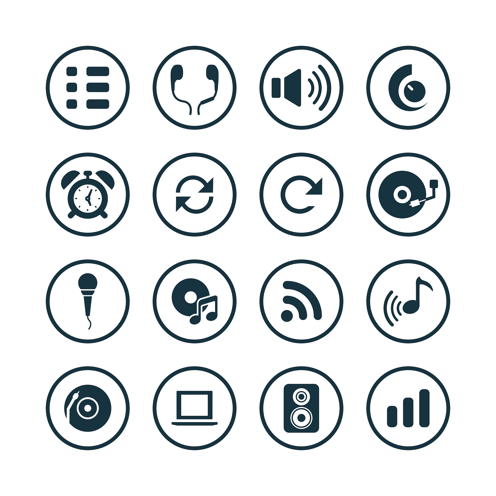 audio icons universal set