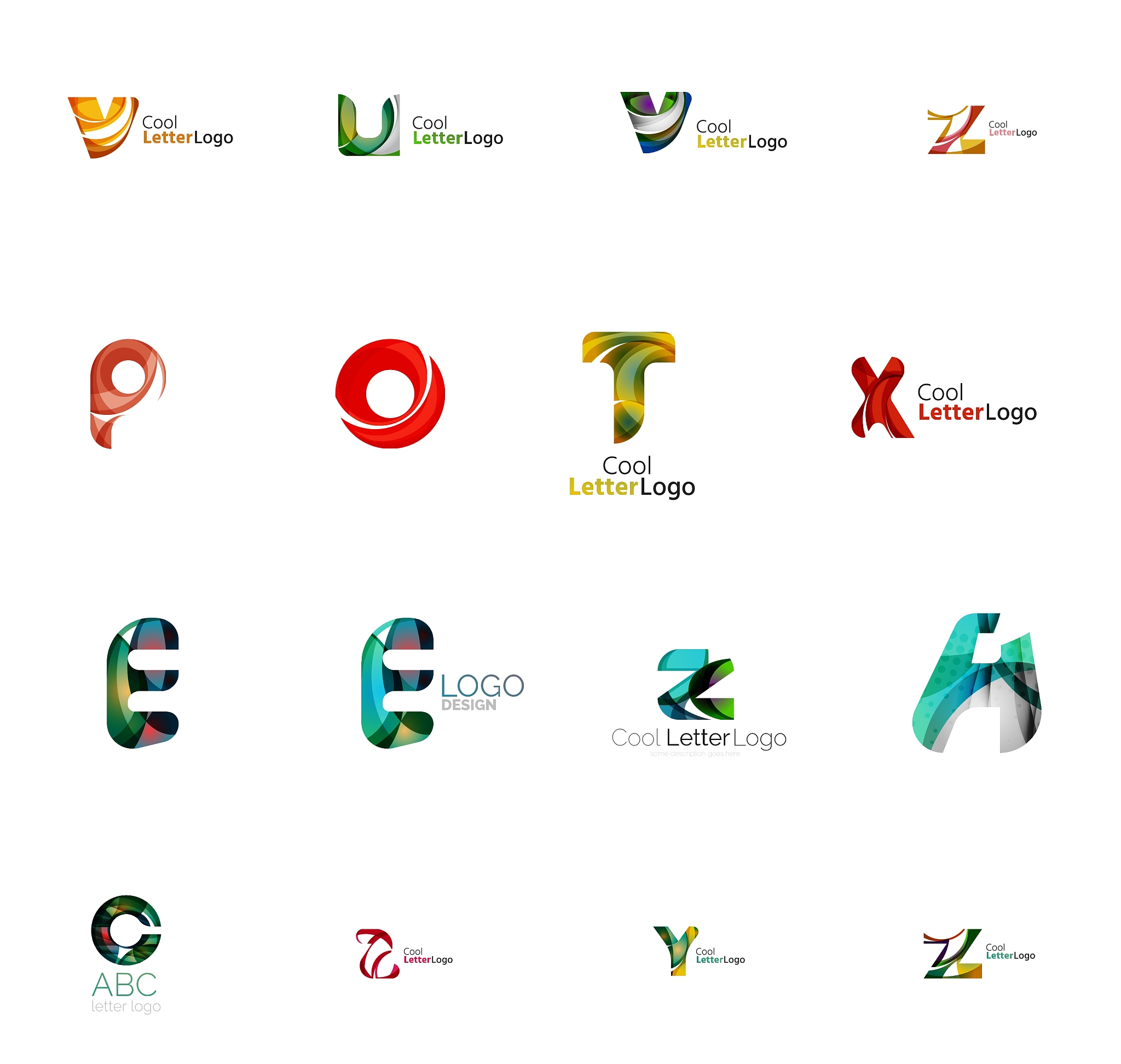 set of universal company logo ideas business icon