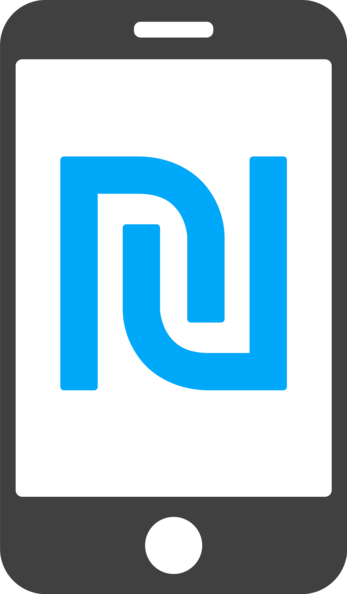 shekel mobile bank flat icon symbol