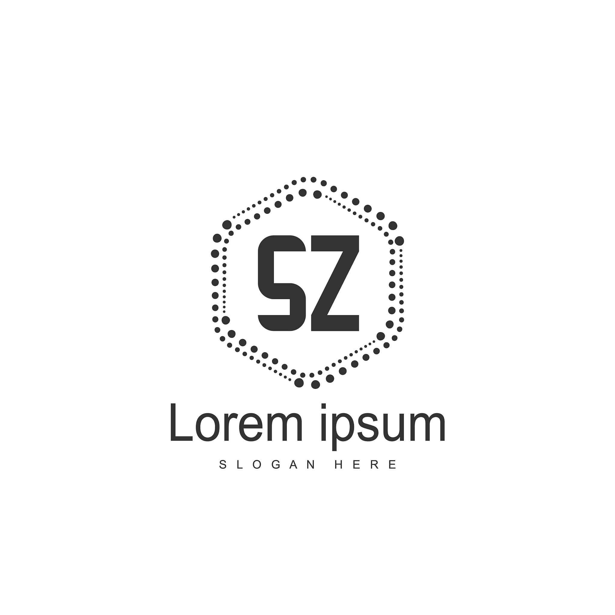 initial letter sz logo template minimalist letter