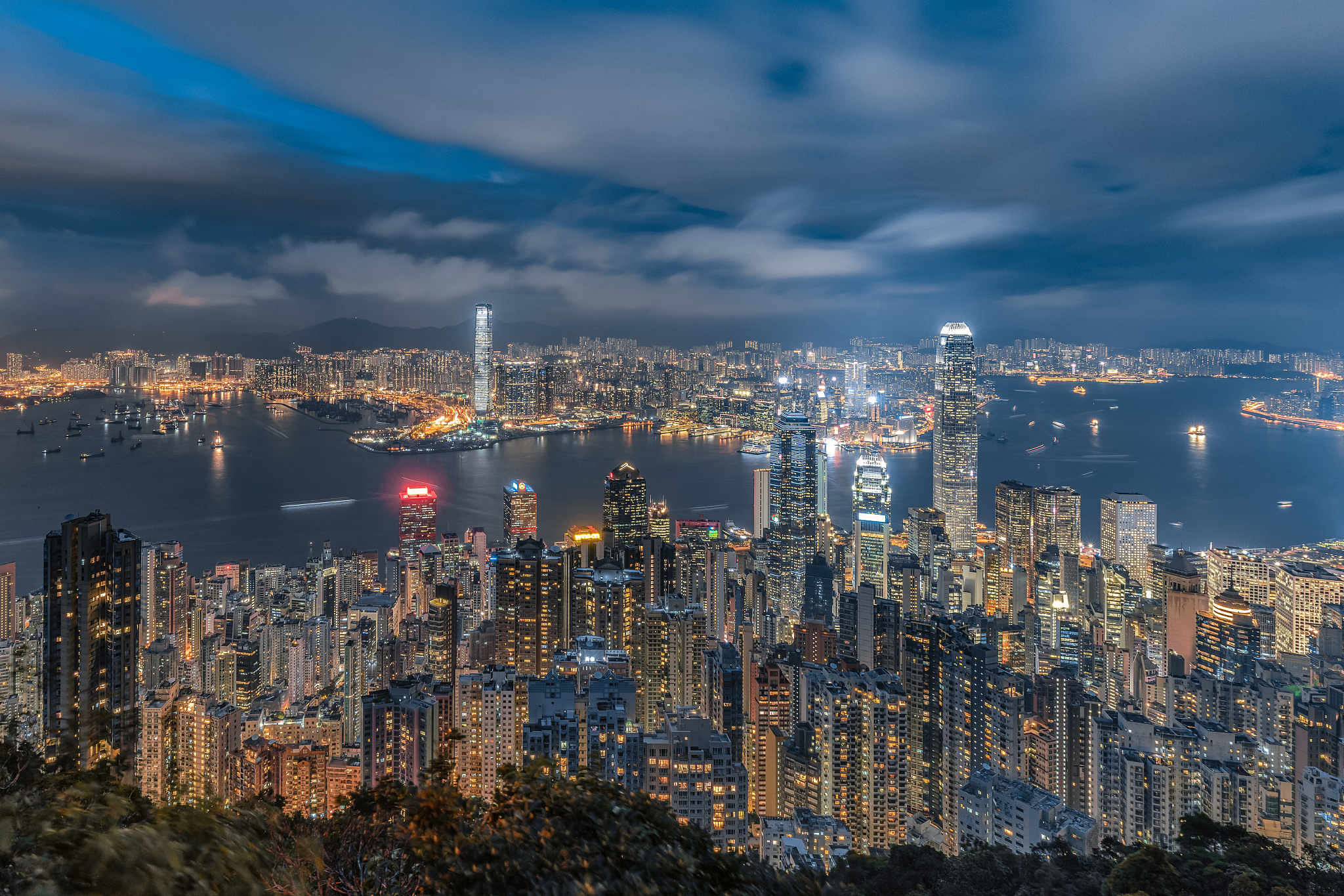 香港中环-尖沙咀-尖东-港岛区城市景观