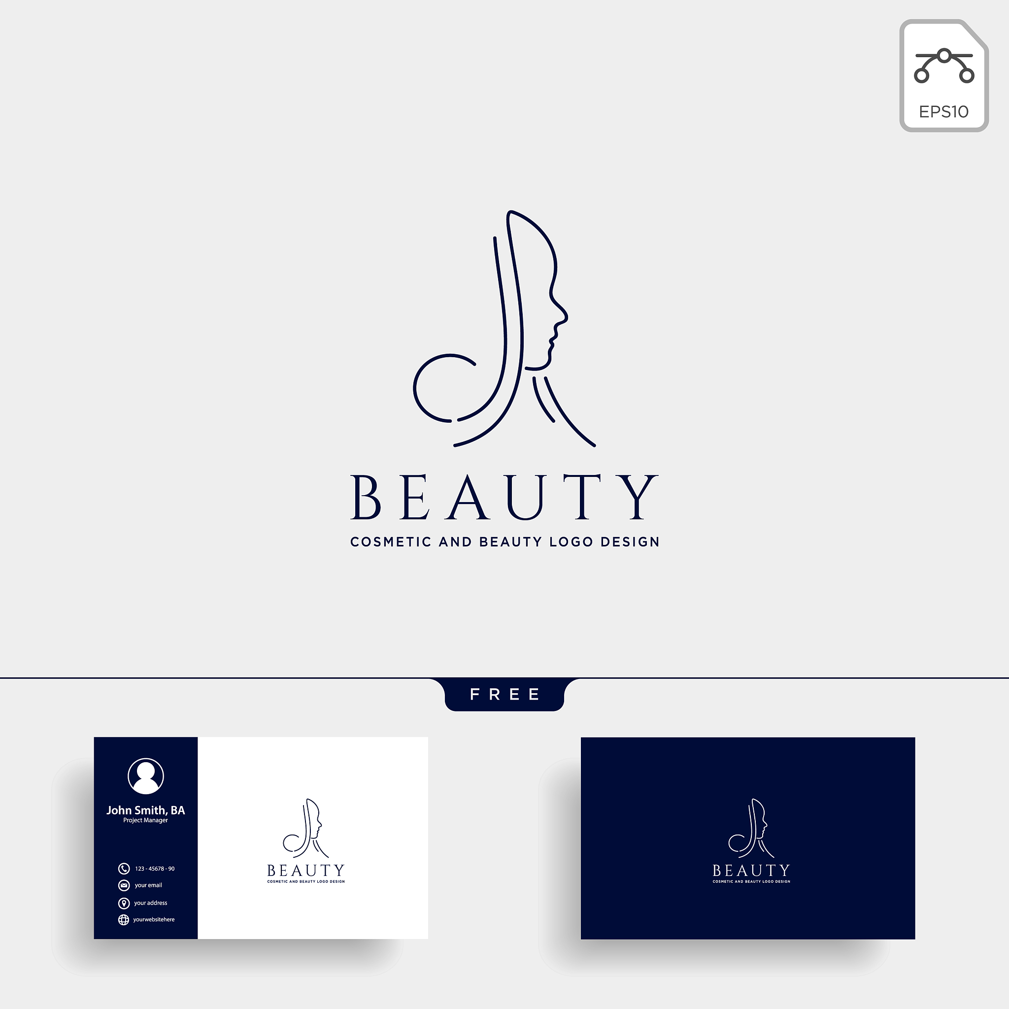 beauty cosmetic line art logo template icon