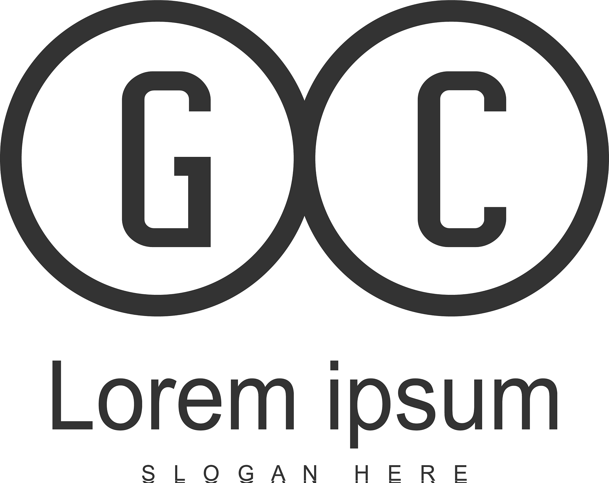 initial gc logo template with modern frame