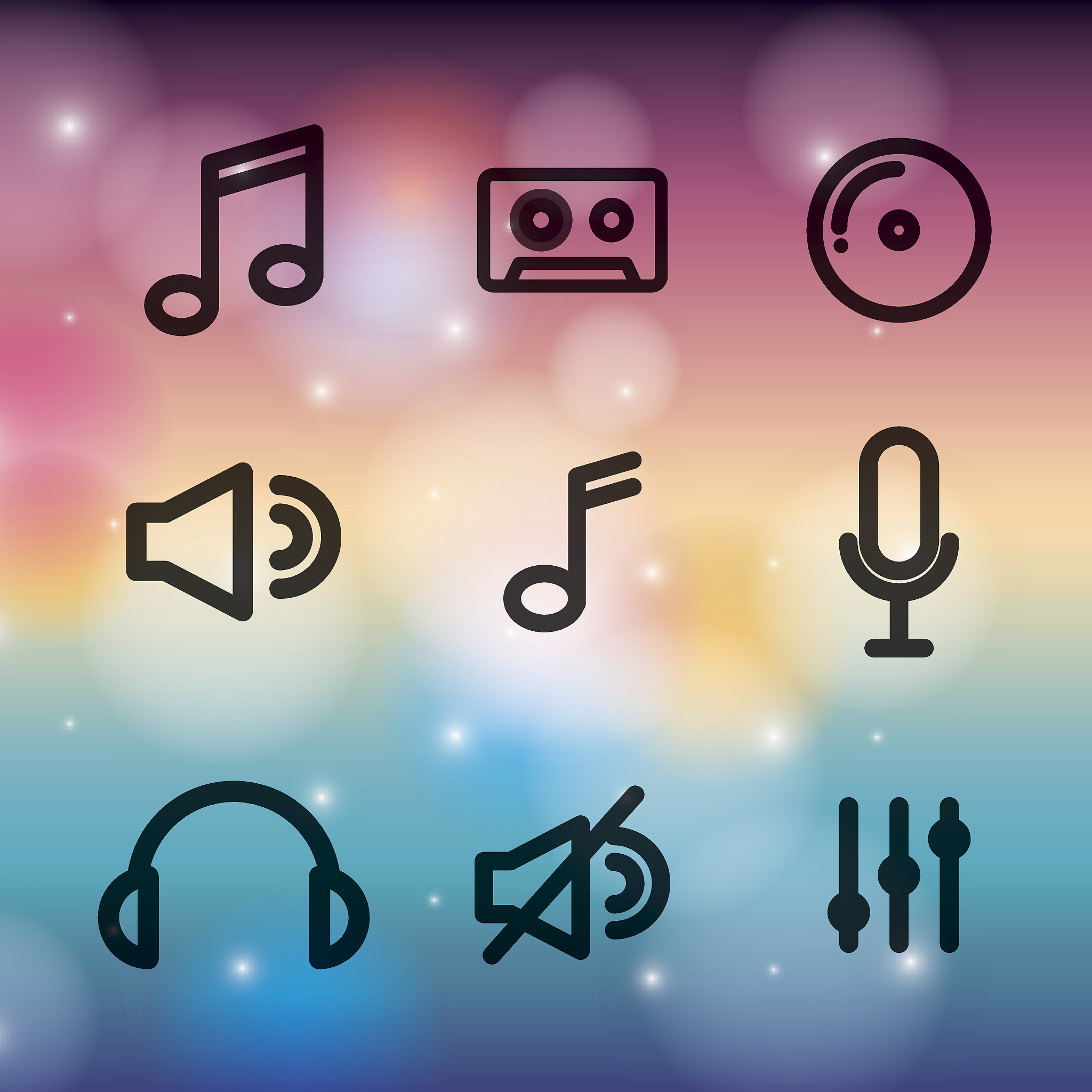 music set icons design