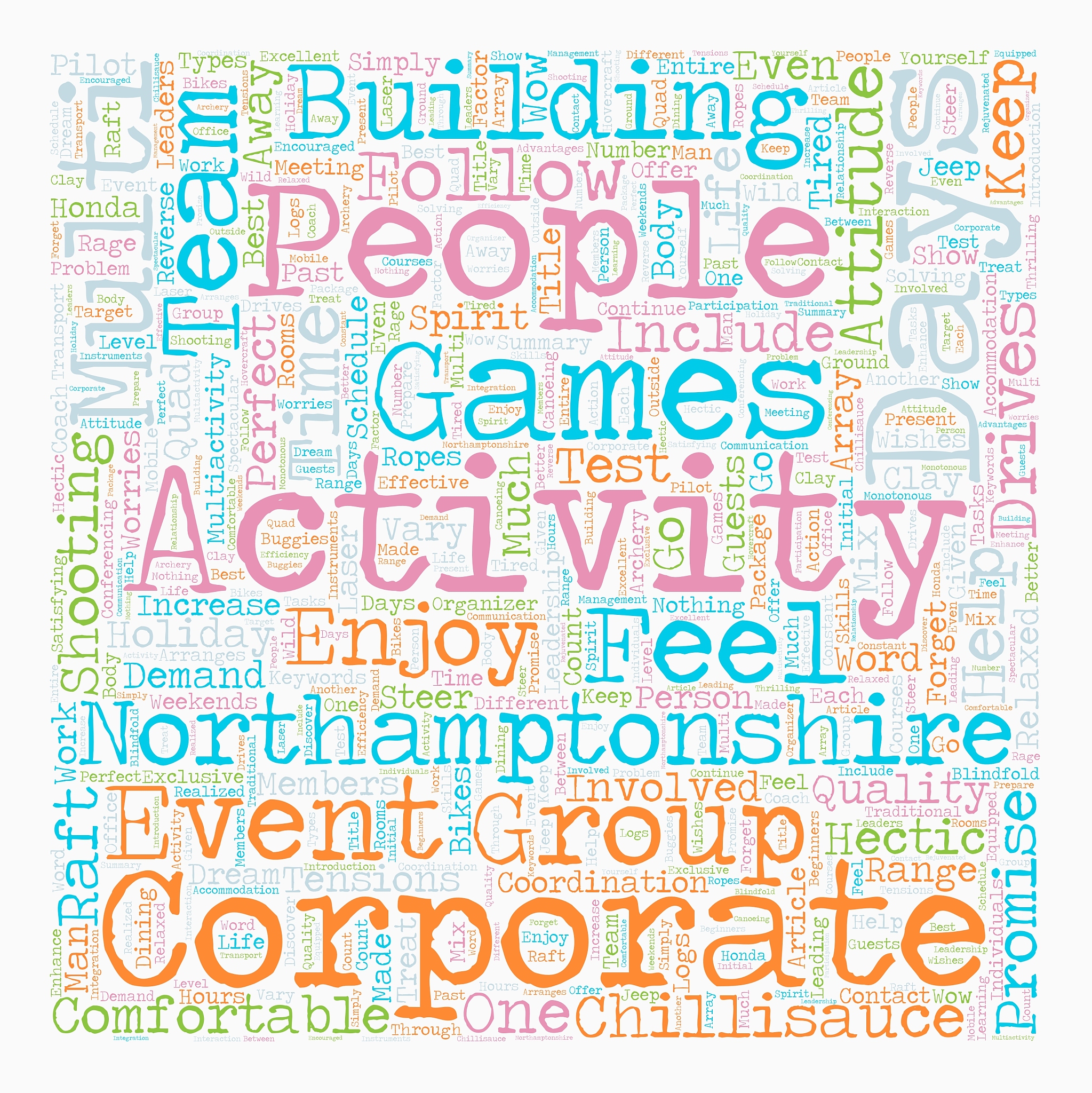 multi activity days in northamptonshire text
