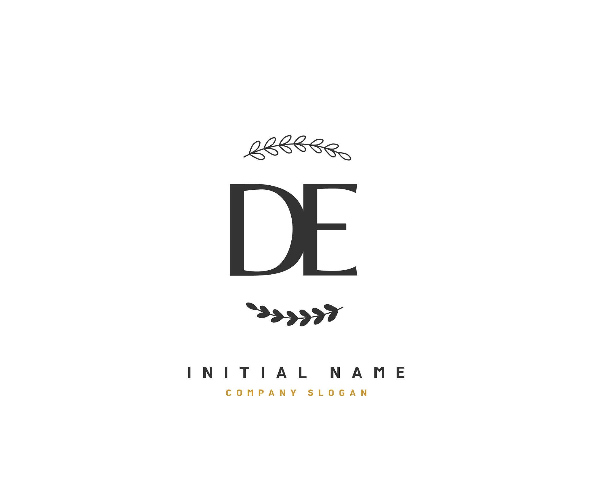 d e de beauty initial logo handwriting logo of