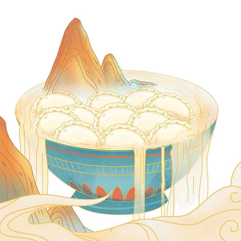 山药葛根玉米羹包装设计：中国风插画，感受传统乡村的美味