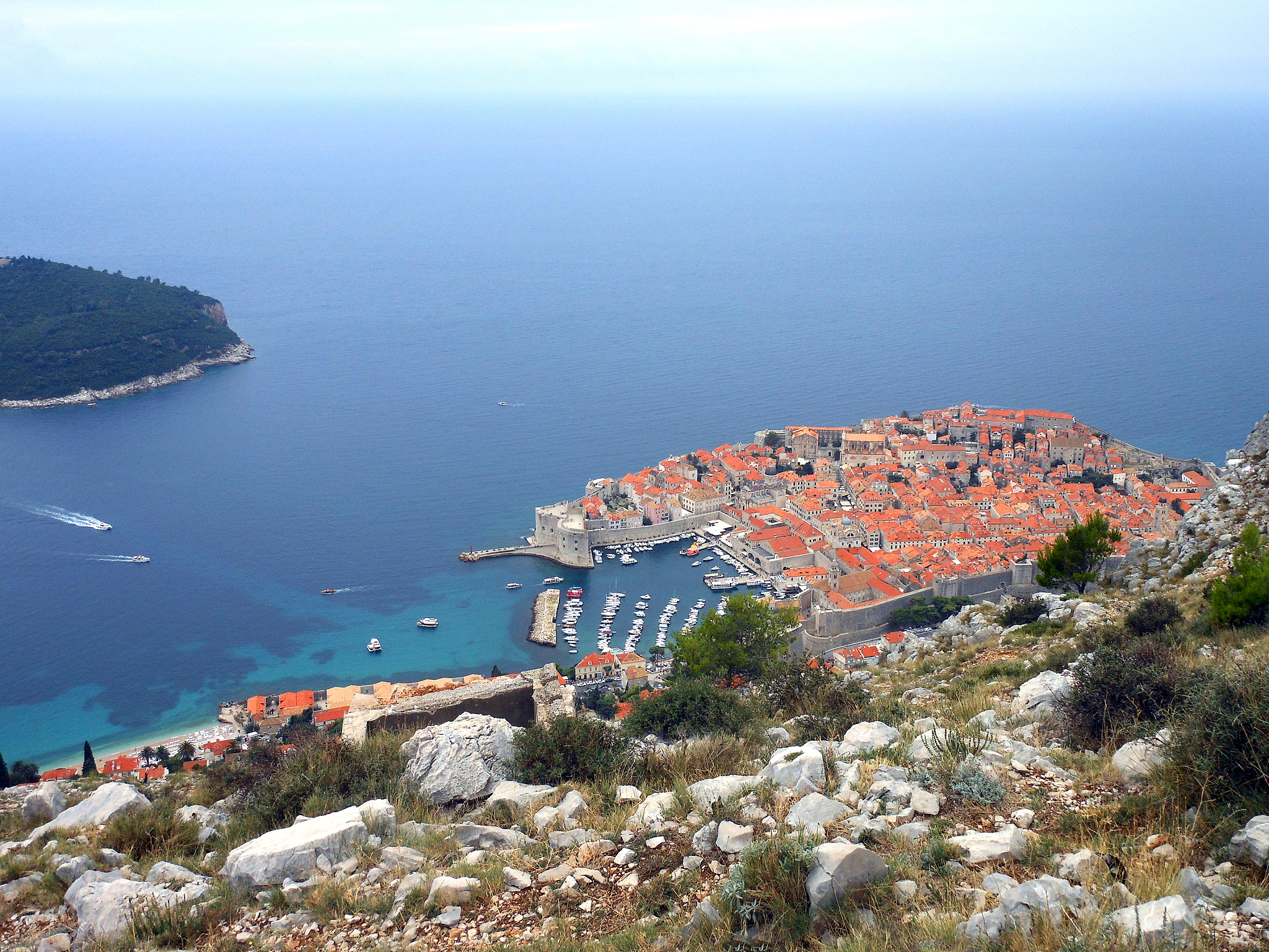 aerial (panoramic) view of old town (old port) imperial fortress