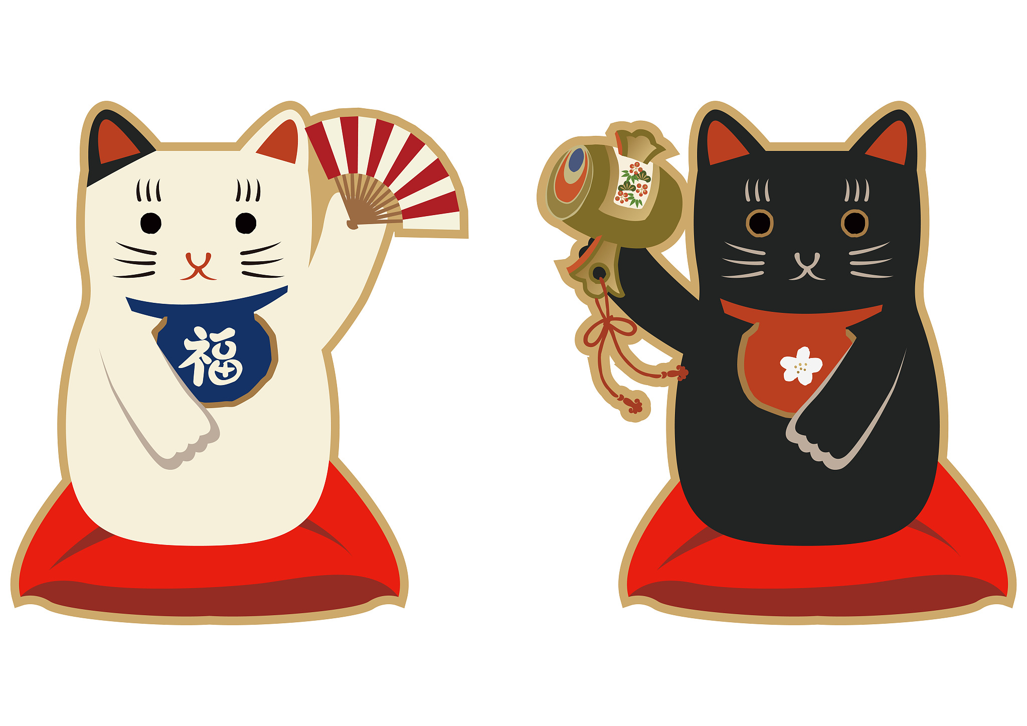 我做了两只狮猫的卡通形象作为文创产品的主角一只白色象征着聪明美丽；一只黄色的象征着忠诚守护；我想做的中式的灵猫形象更加威武高贵有别于日式风格对此你有什么建议