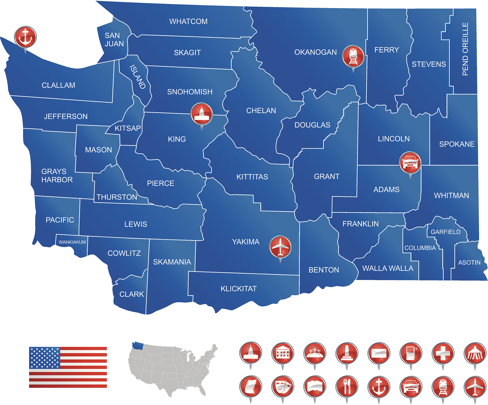 map of washington state