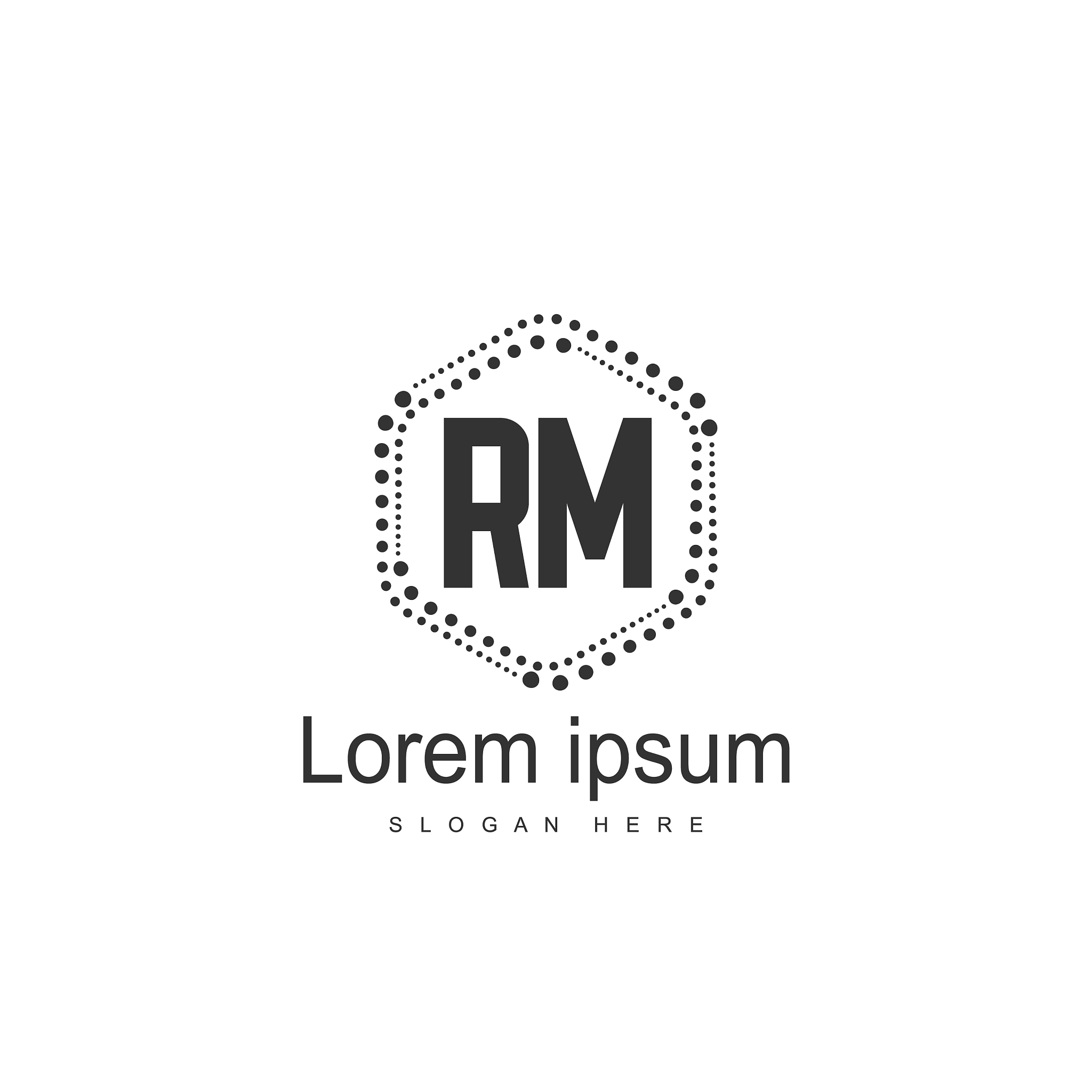 rm logo template design initial letter logo design