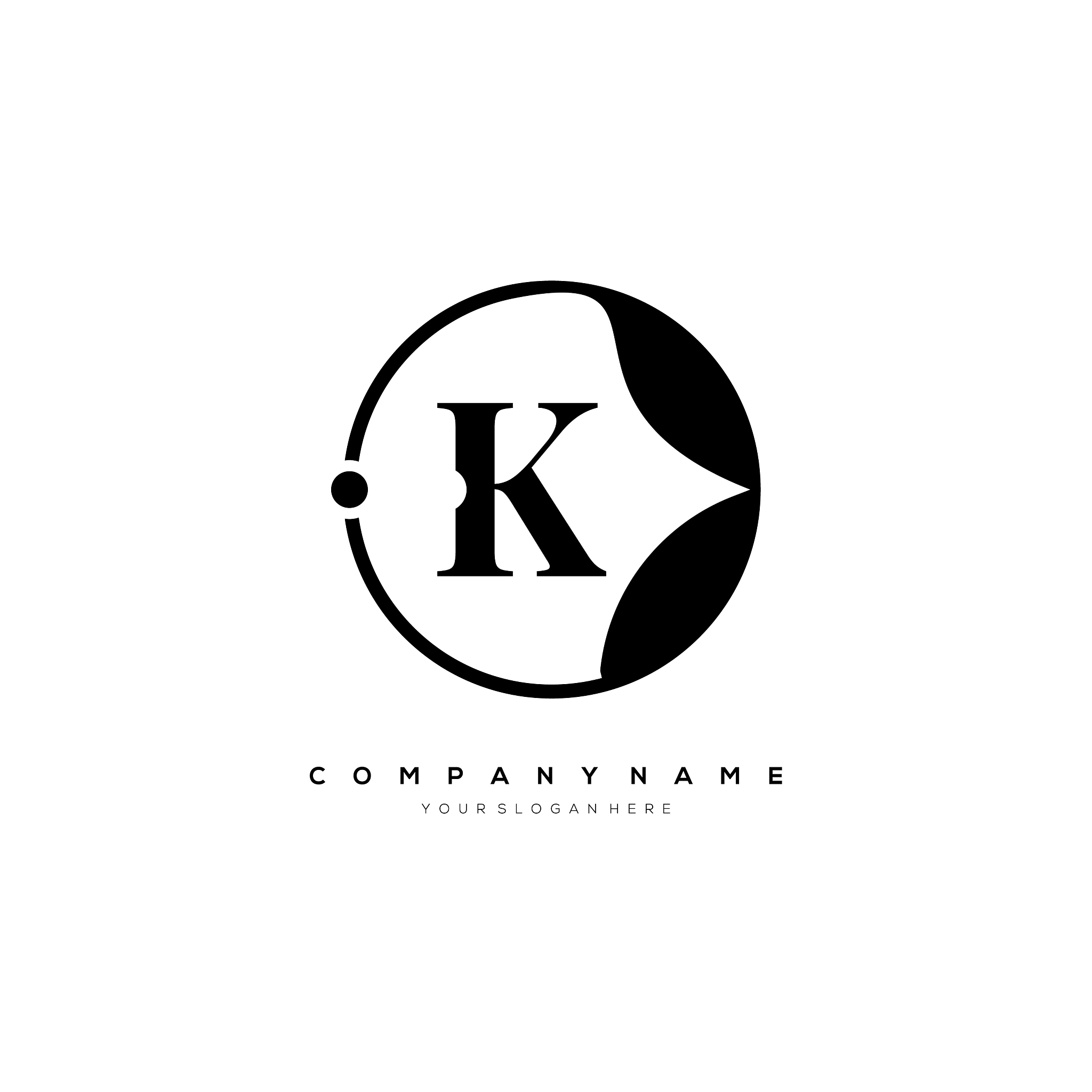 k letter logo template