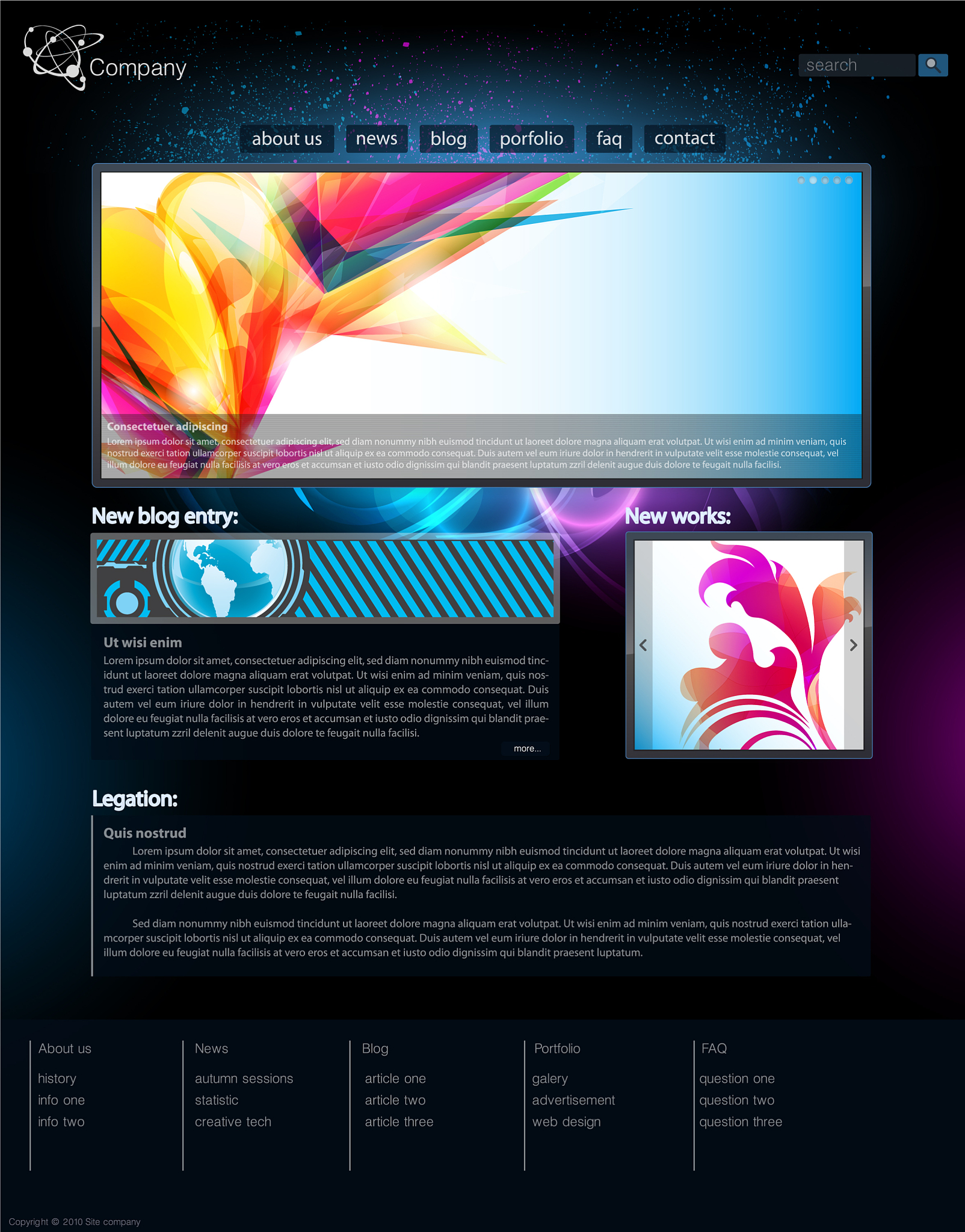 web site template