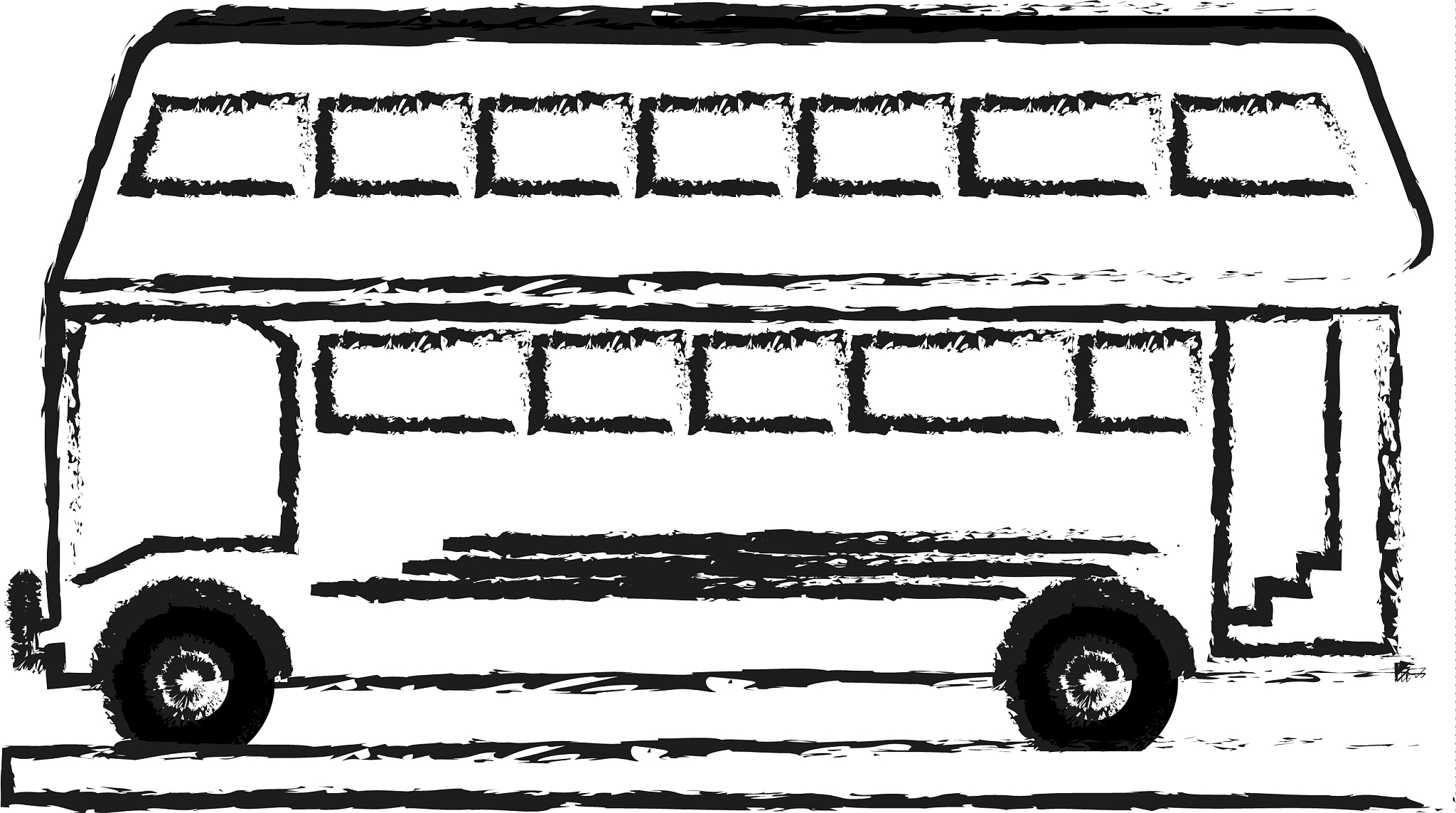 blurred silhouette two floor bus transport