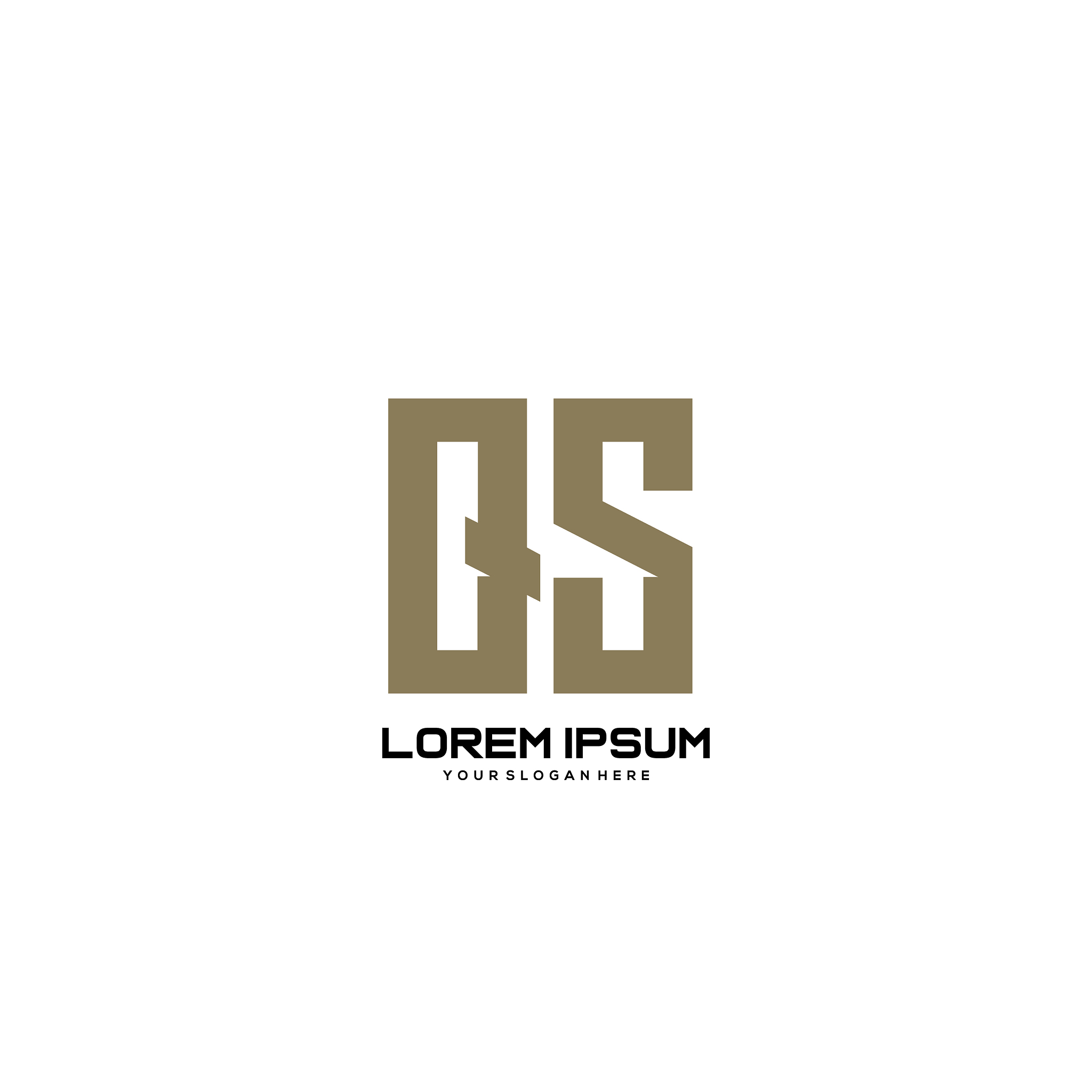 qs initial letter minimalist art logo