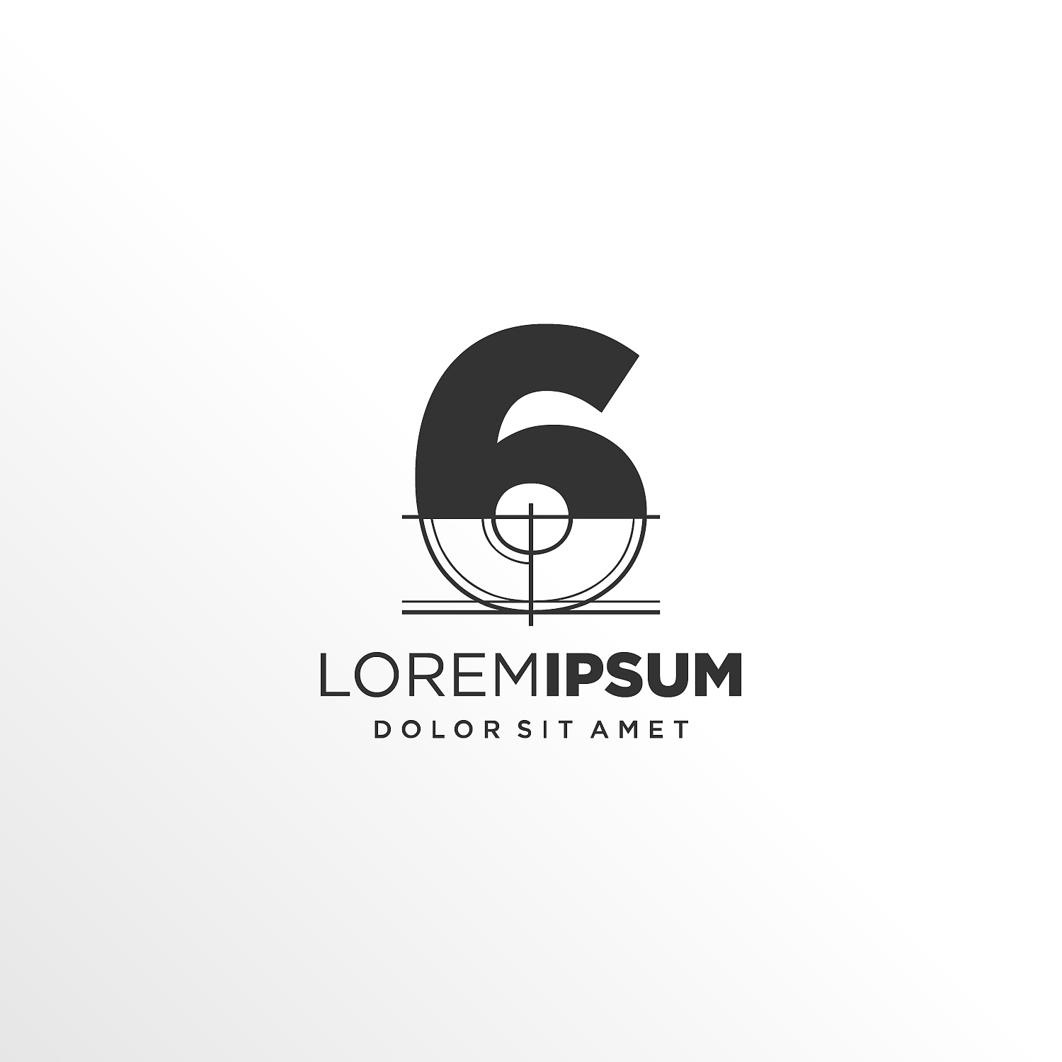 number 6 logo design with architecture element