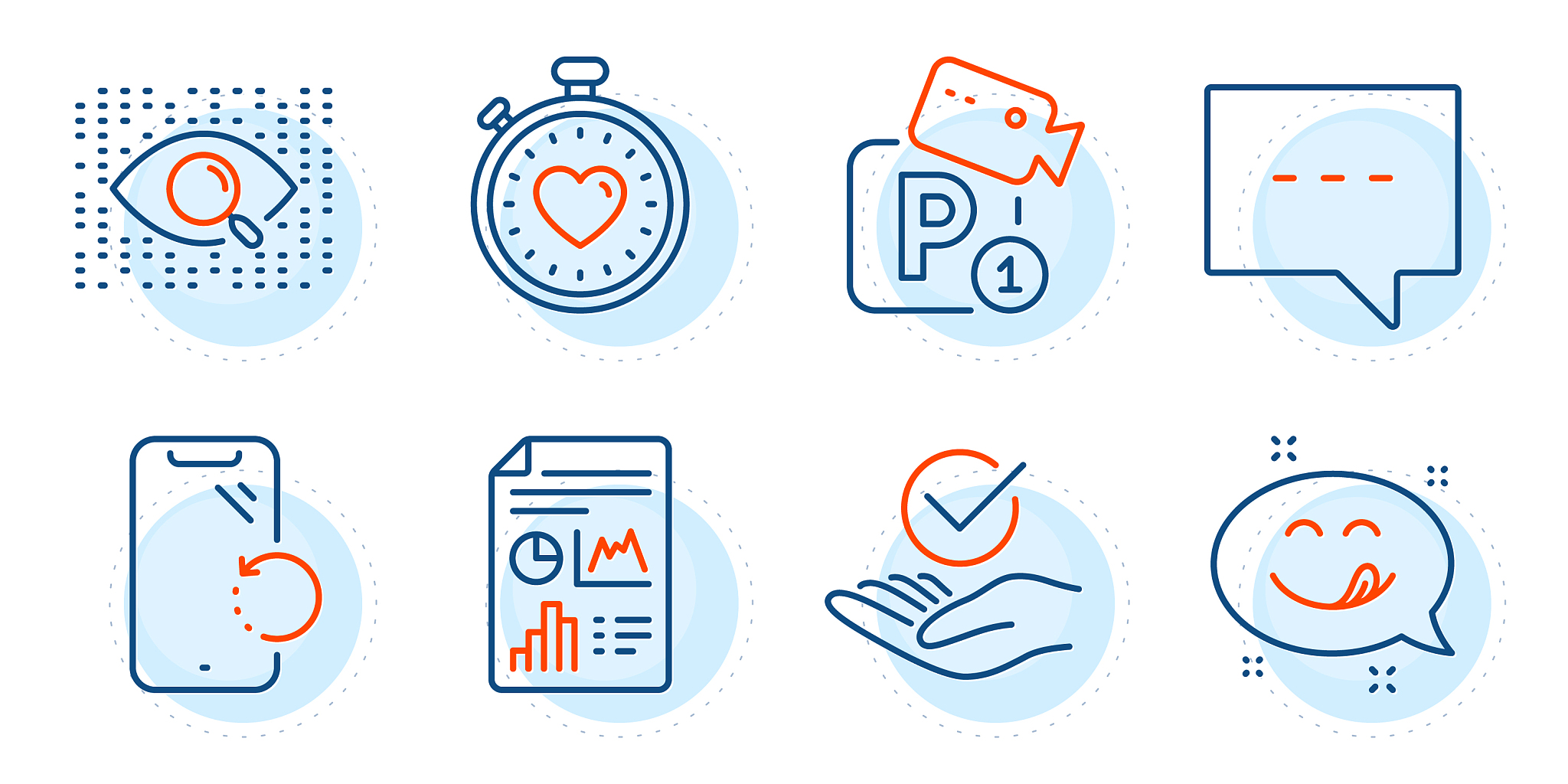 approved blog and parking security icons set