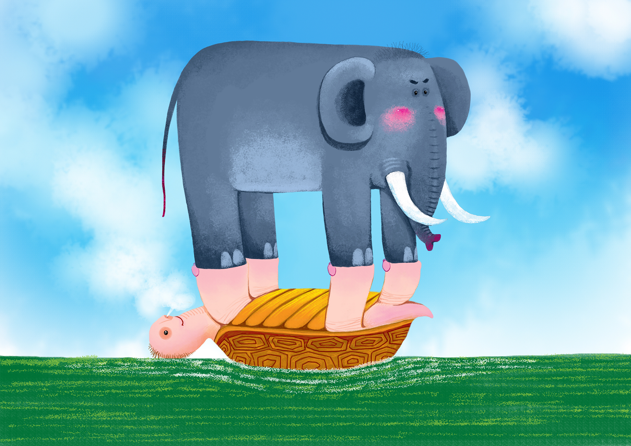 乌龟、大象、熊寿命三个和为378大象寿命是熊的2倍乌龟是熊的6倍它们分别寿命是？？用小学方法解题