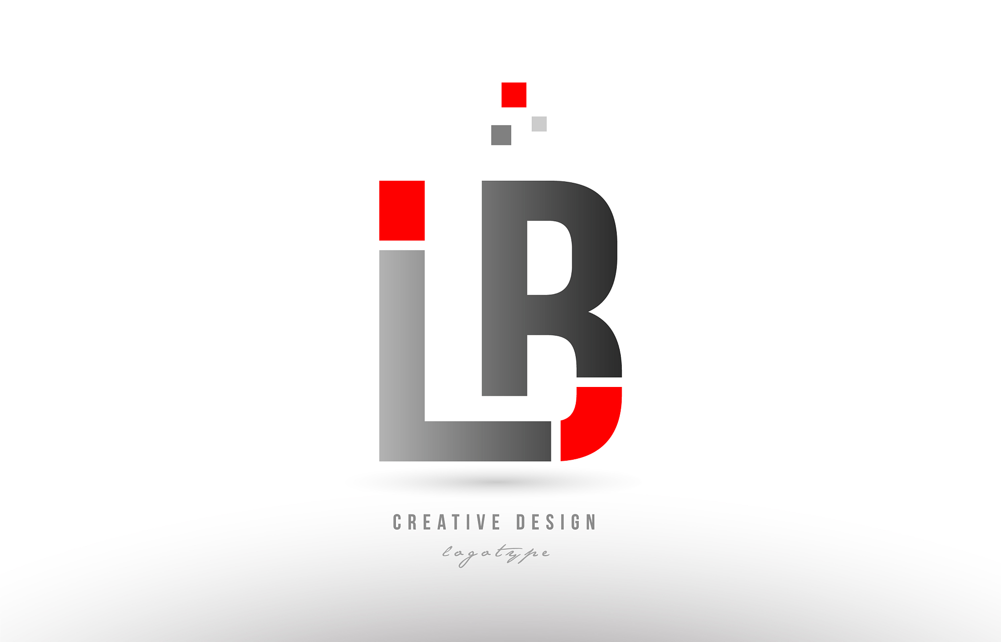 red grey alphabet letter lb l b logo combination