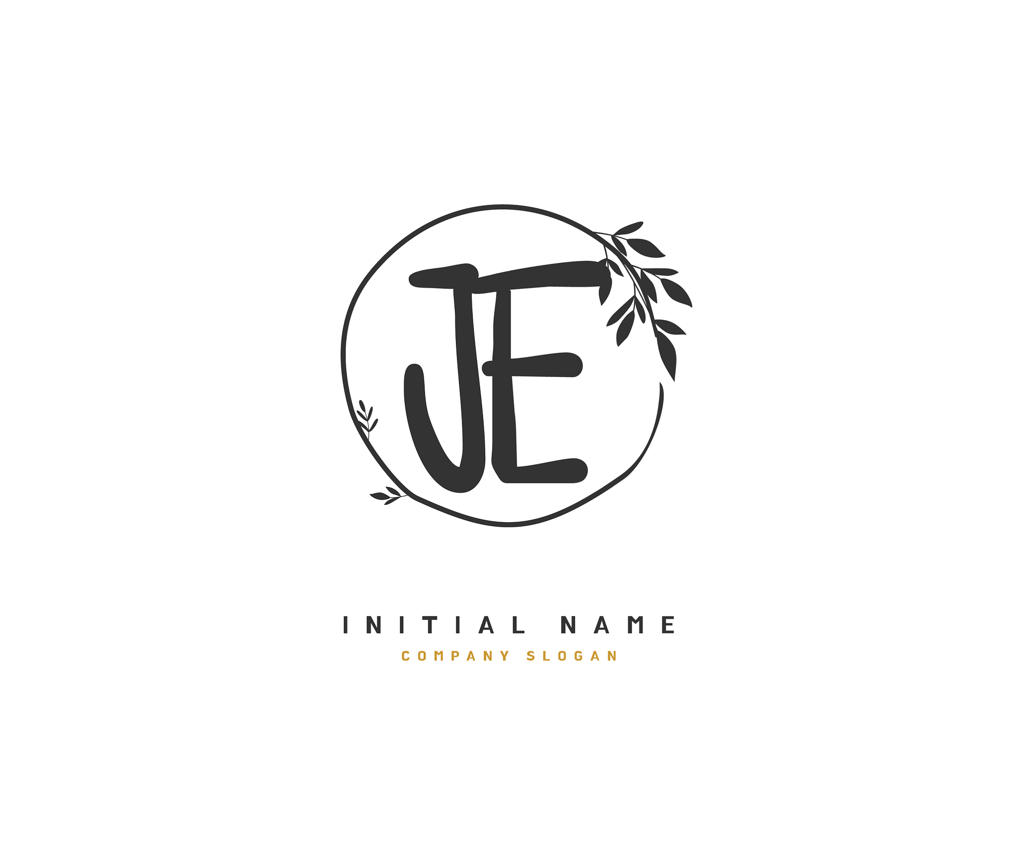 j e je beauty initial logo handwriting logo of