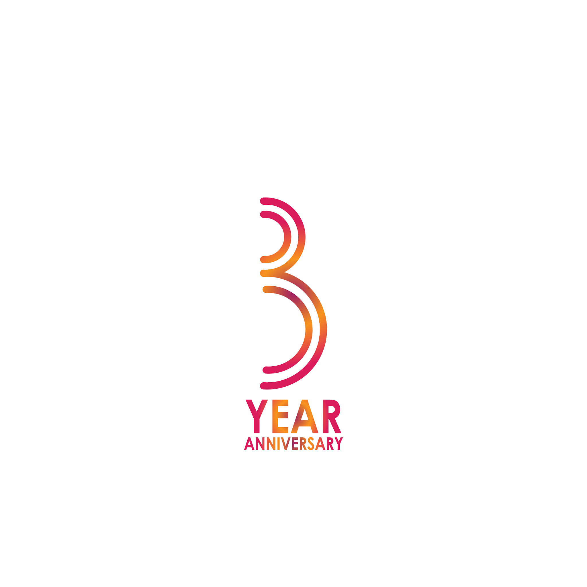 3 year anniversary celebration template design
