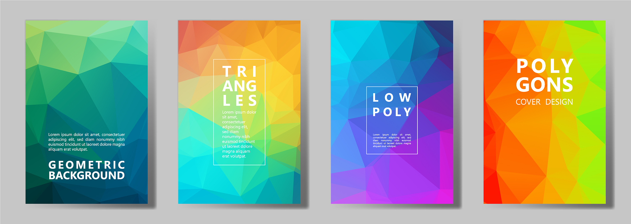 facet polygonal abstract cover pages low poly set