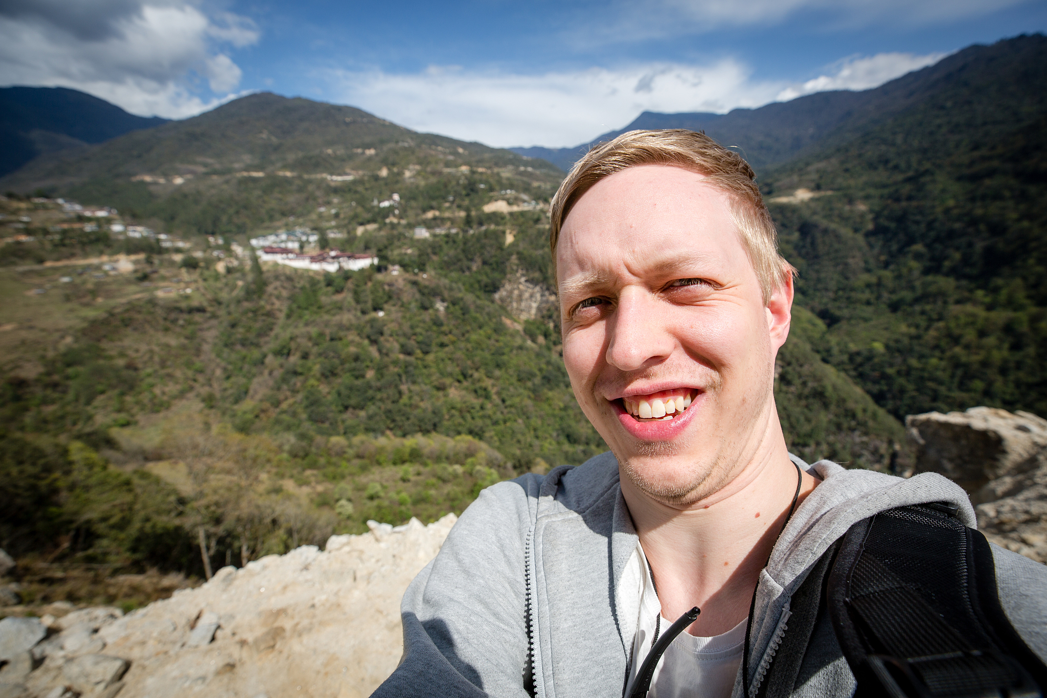 taking a selfie in trongsa, bhutan