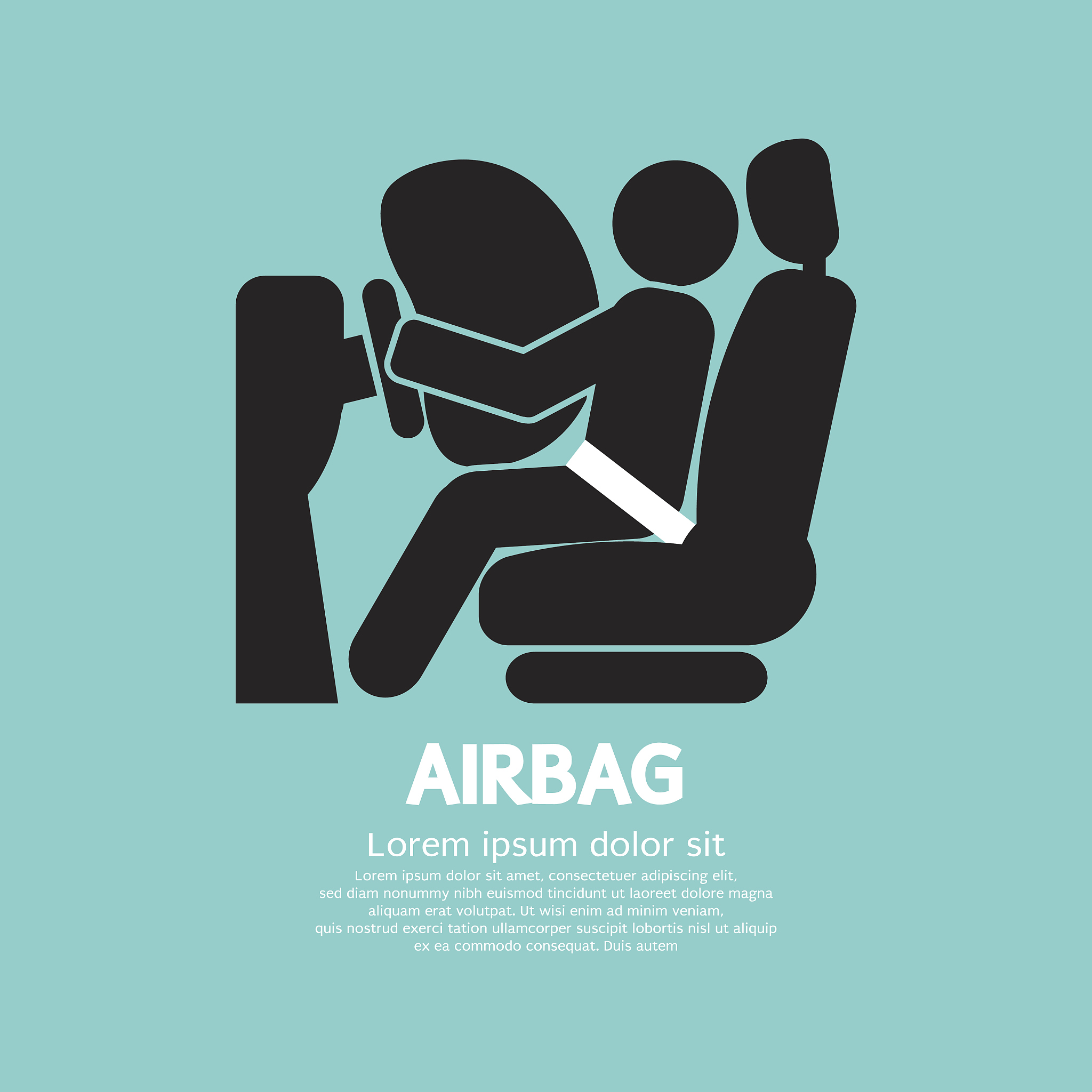 airbag car safety equipment vector illustration