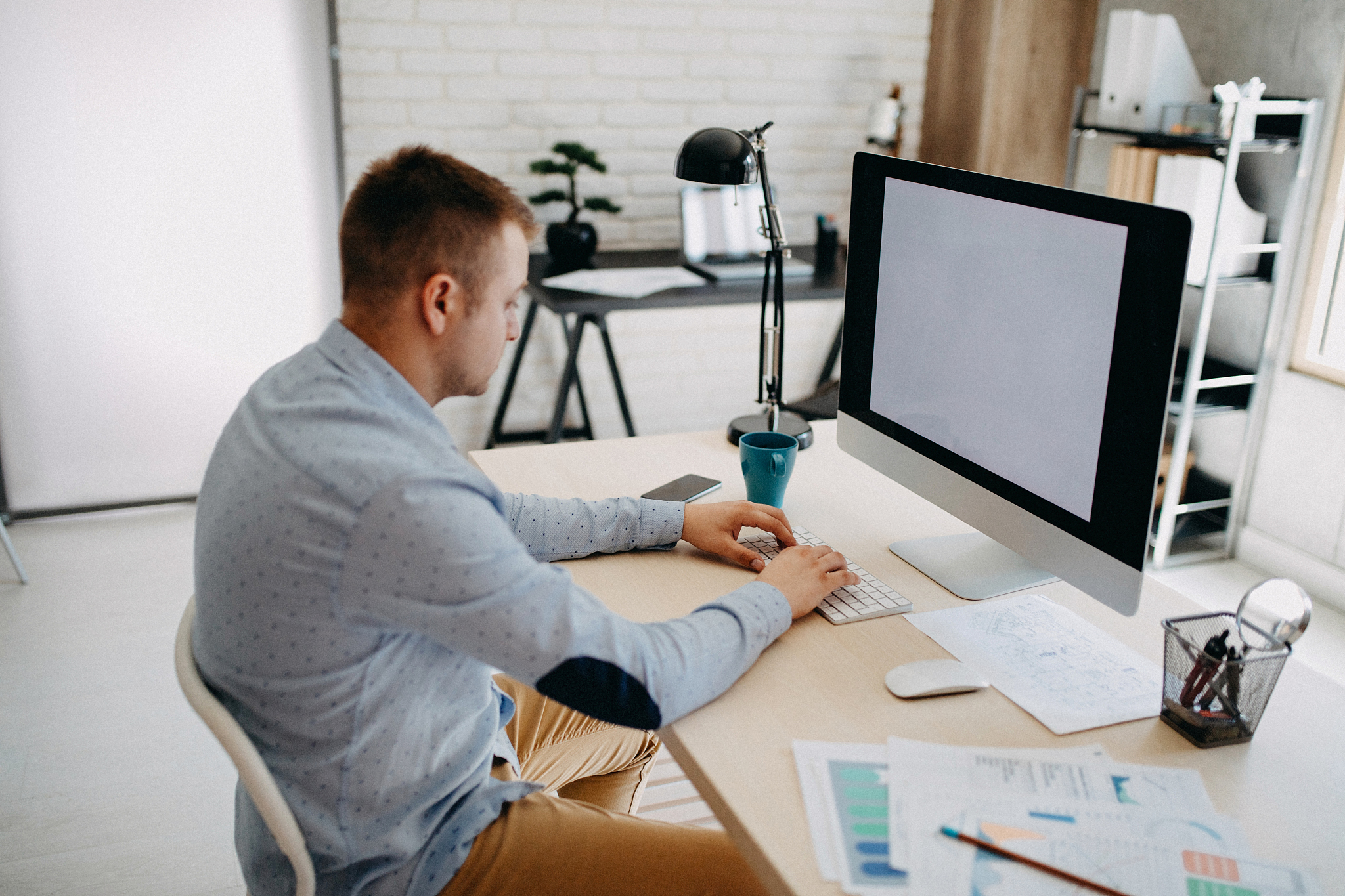 businessman working on computer