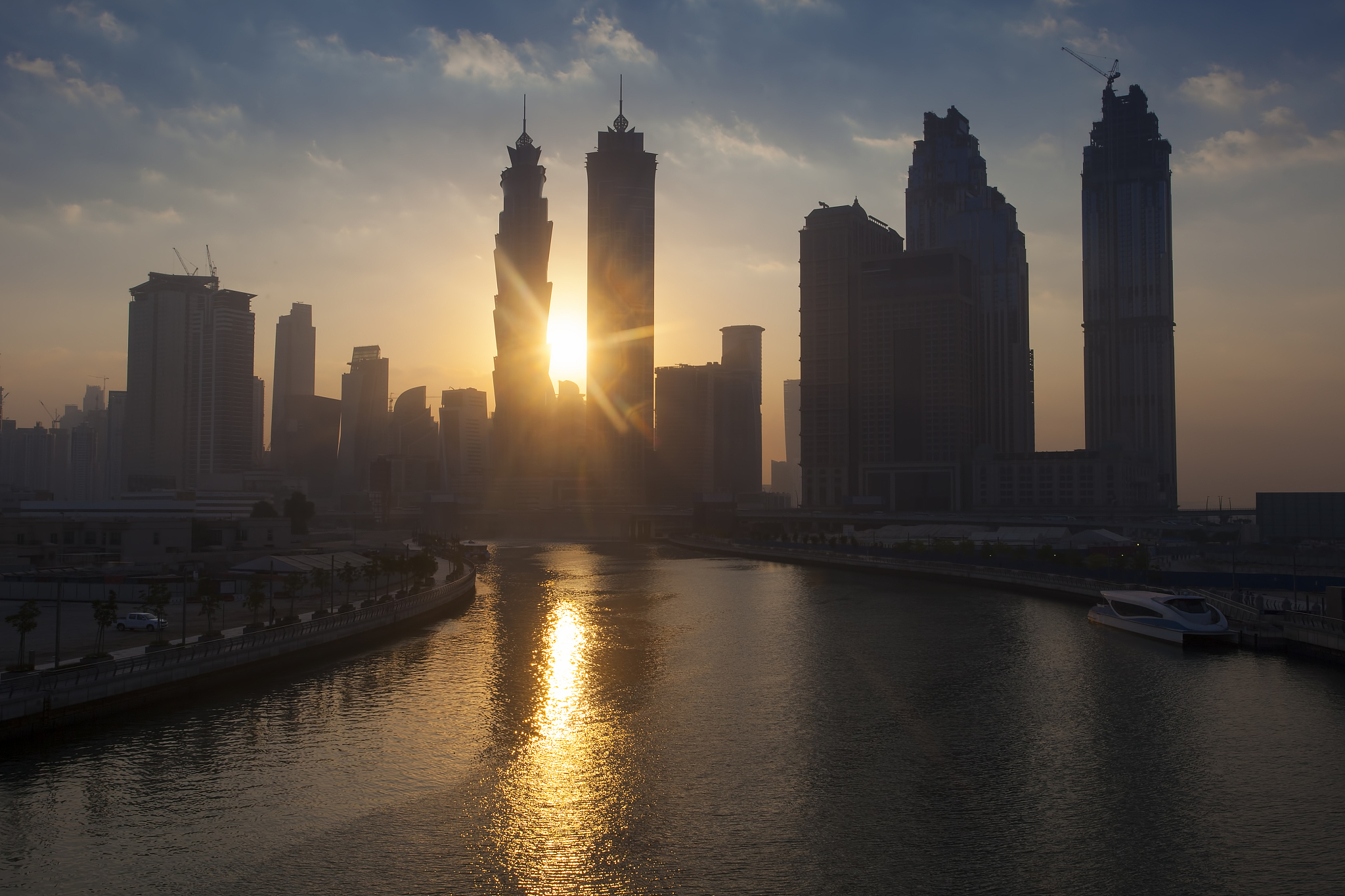 dubai city skyline in the morning