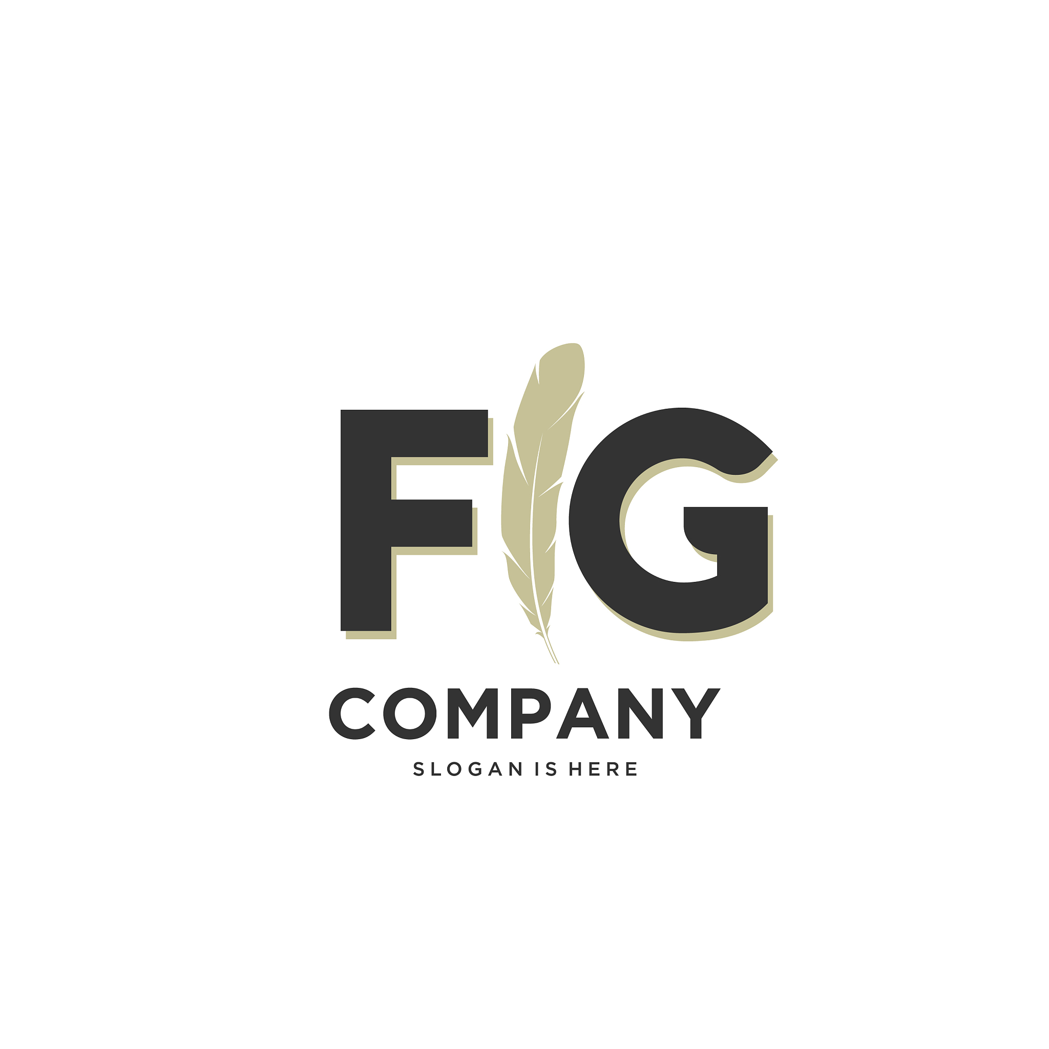 initial fg letter unique attractive creative