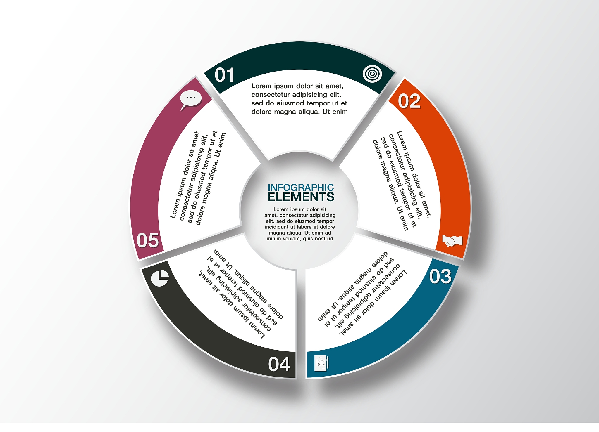 modern business infographics circle origami style