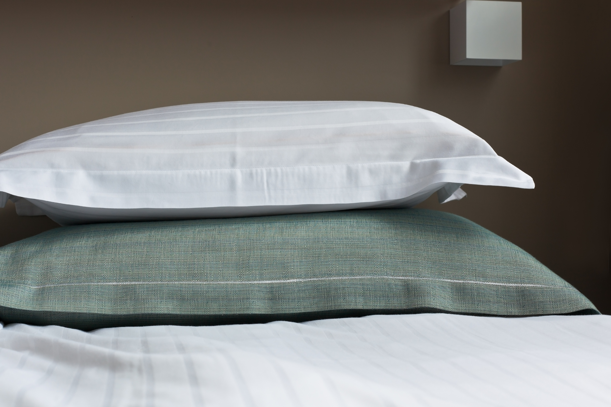 bed in hotel room
