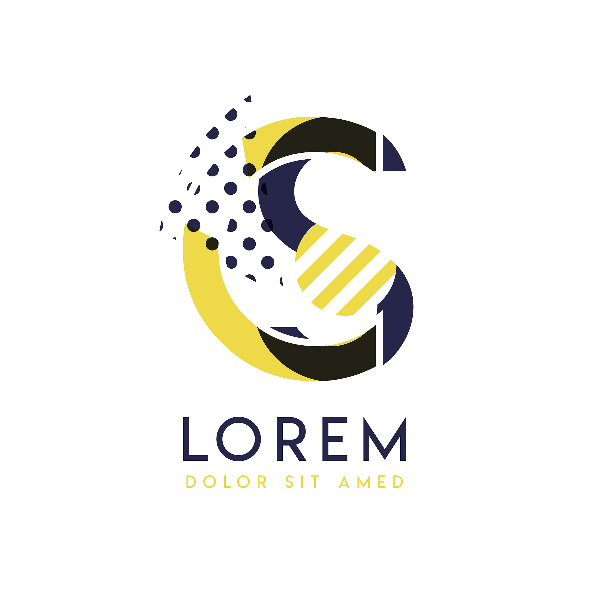 sc simple logo design with yellow and purple