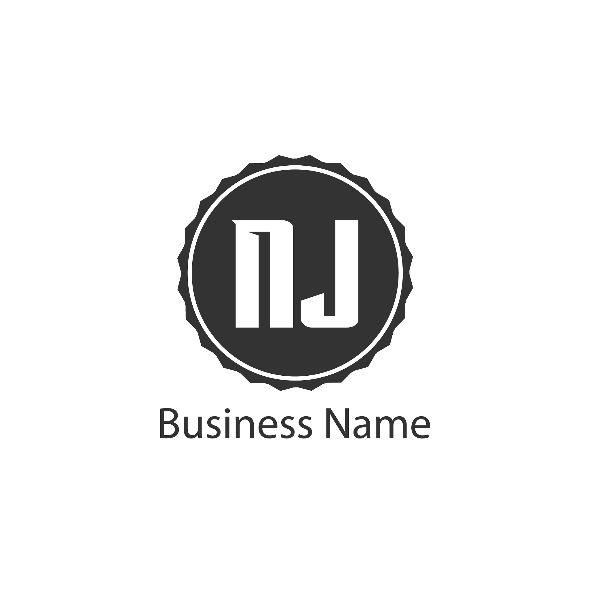 initial letter nj logo template design