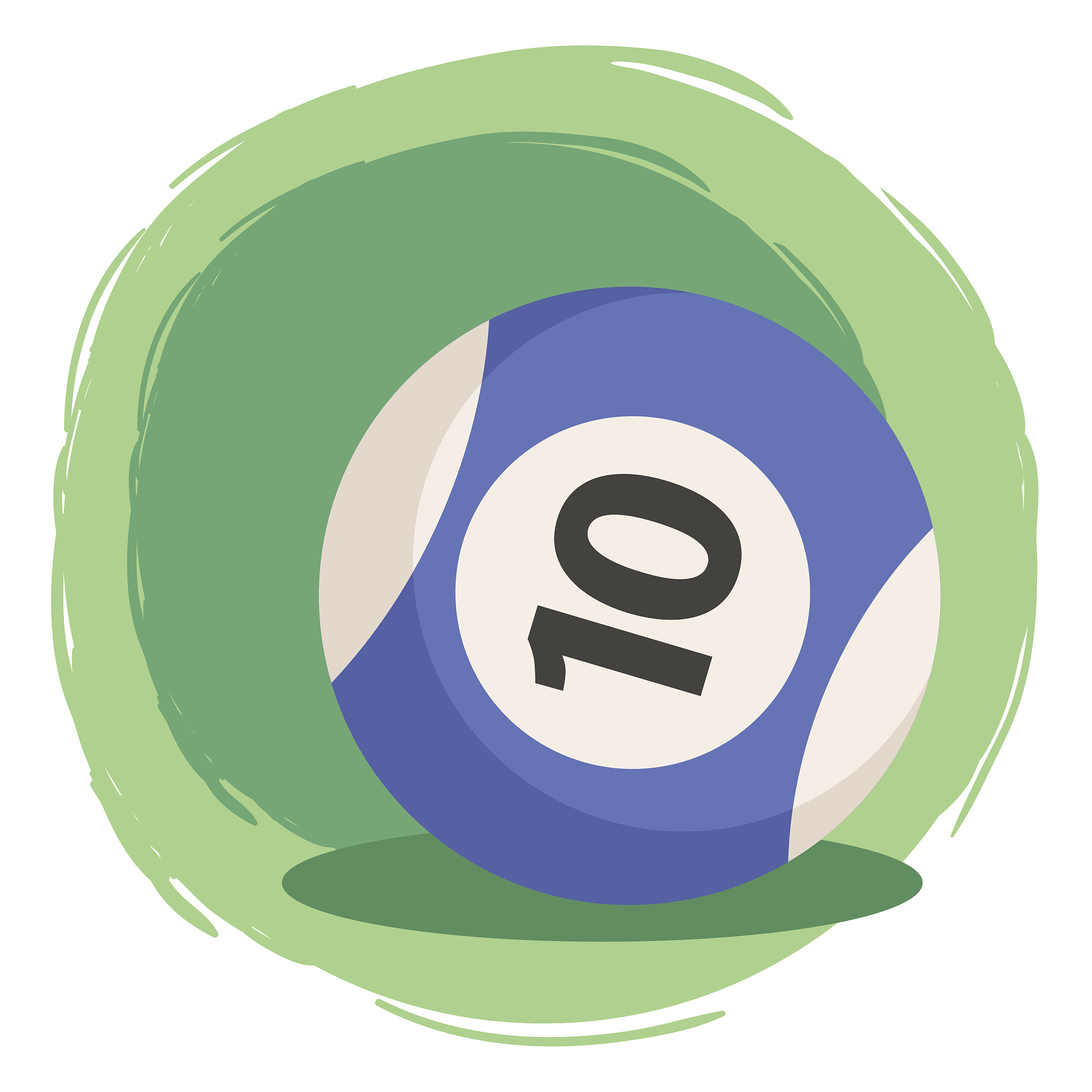 billiard ball number 10 blue