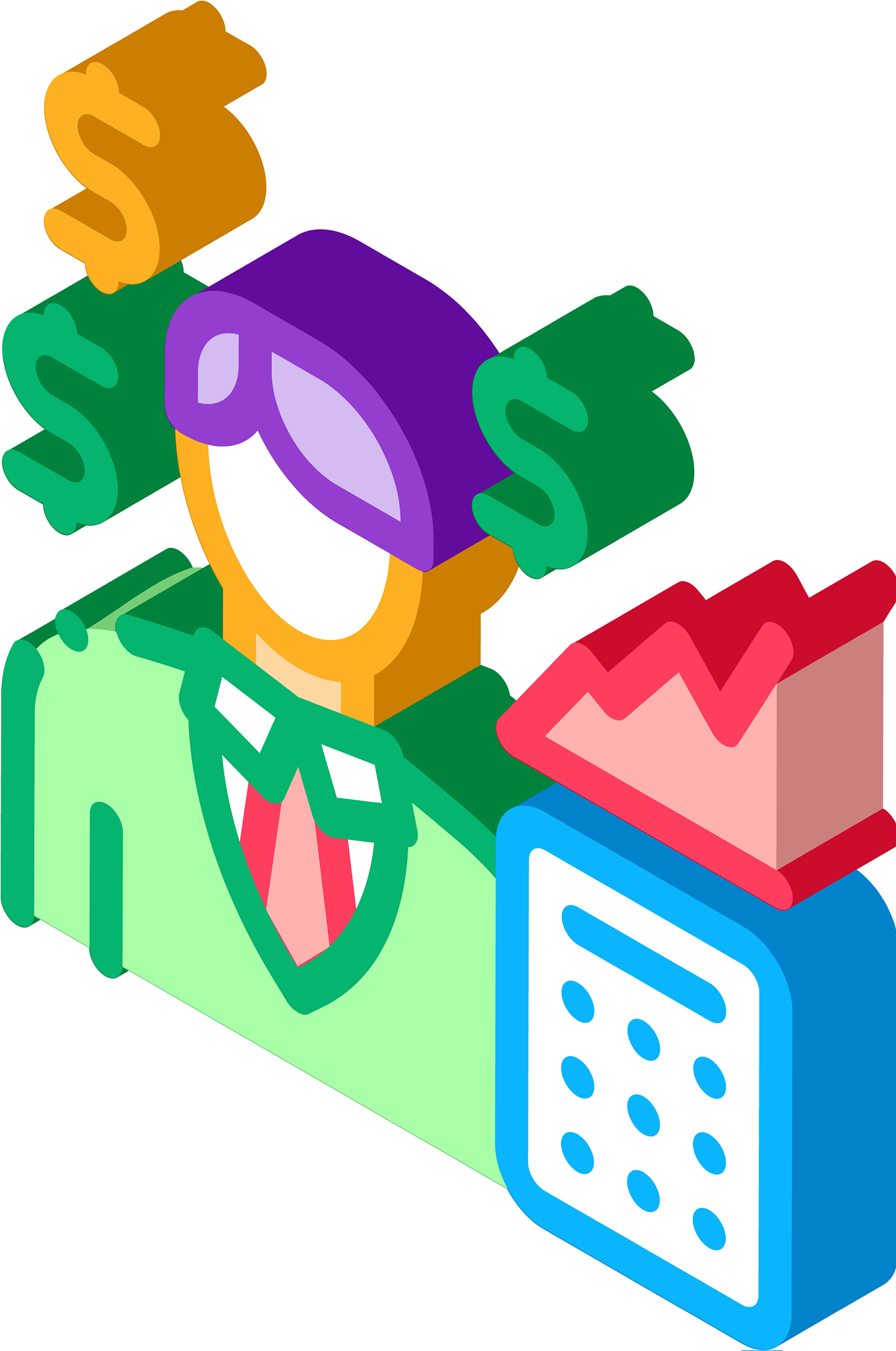 realtor transfers profit isometric icon