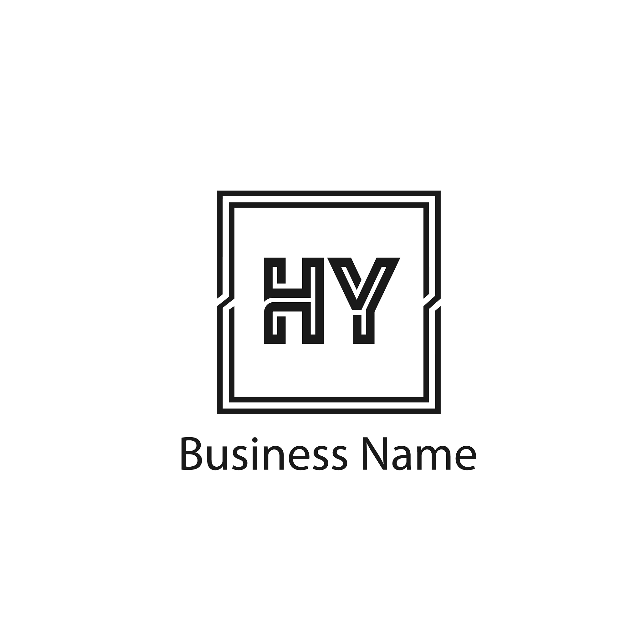 initial letter hy logo template design