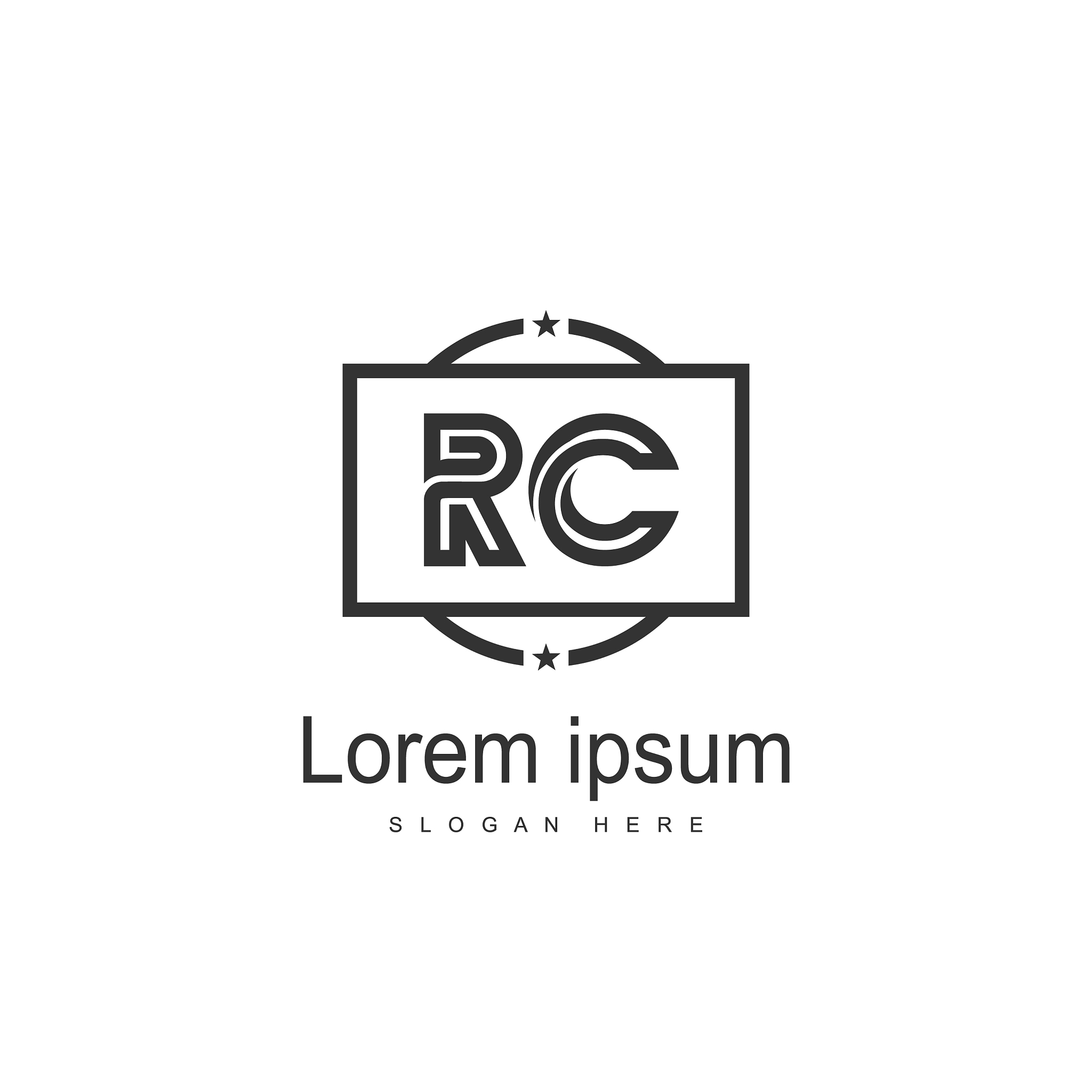 rc logo template design initial letter logo design