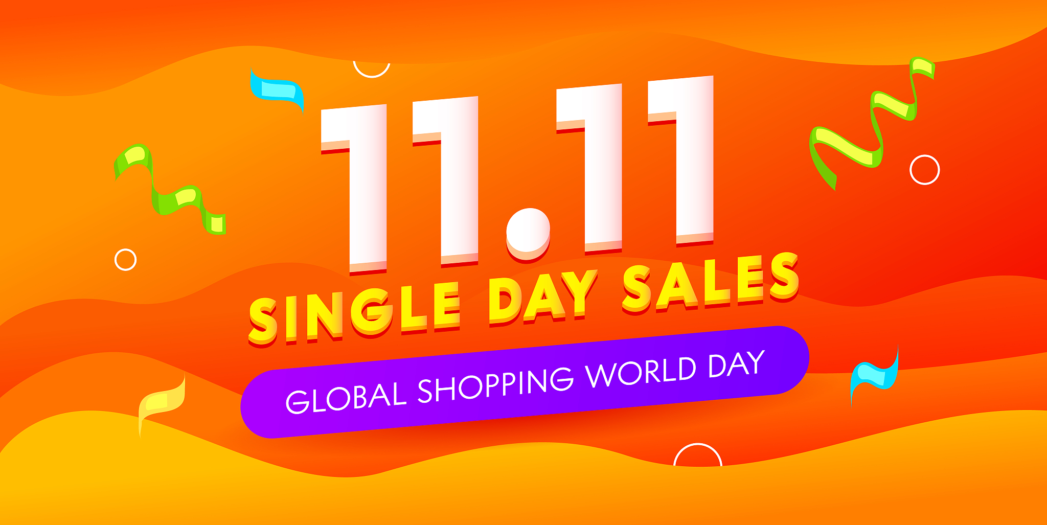global shopping world day sale advertising banner with typograph