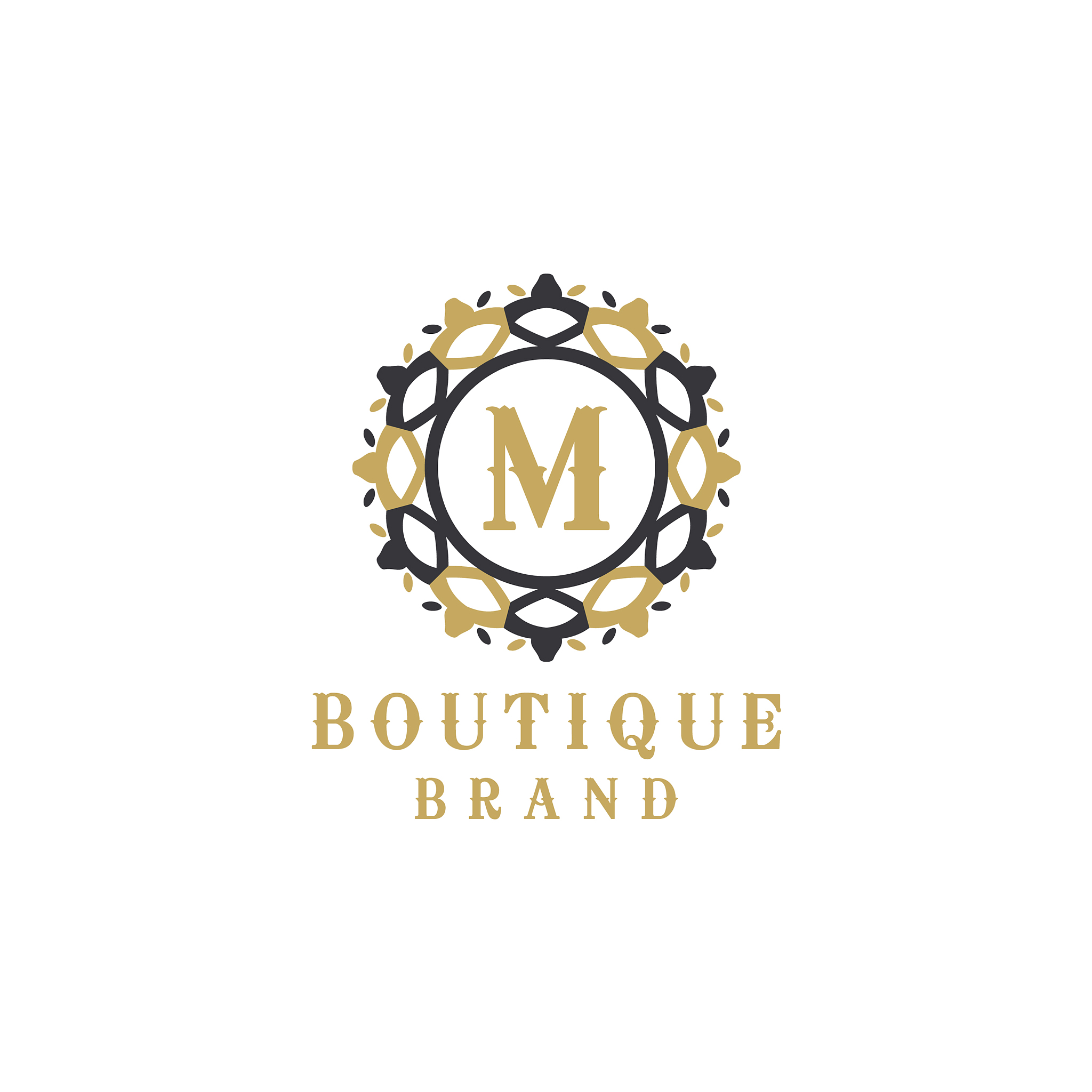 cosmetic m letter logo design